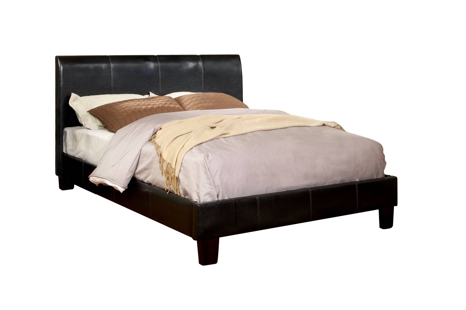 Acisco Contemporary Faux Leather Platform Bed