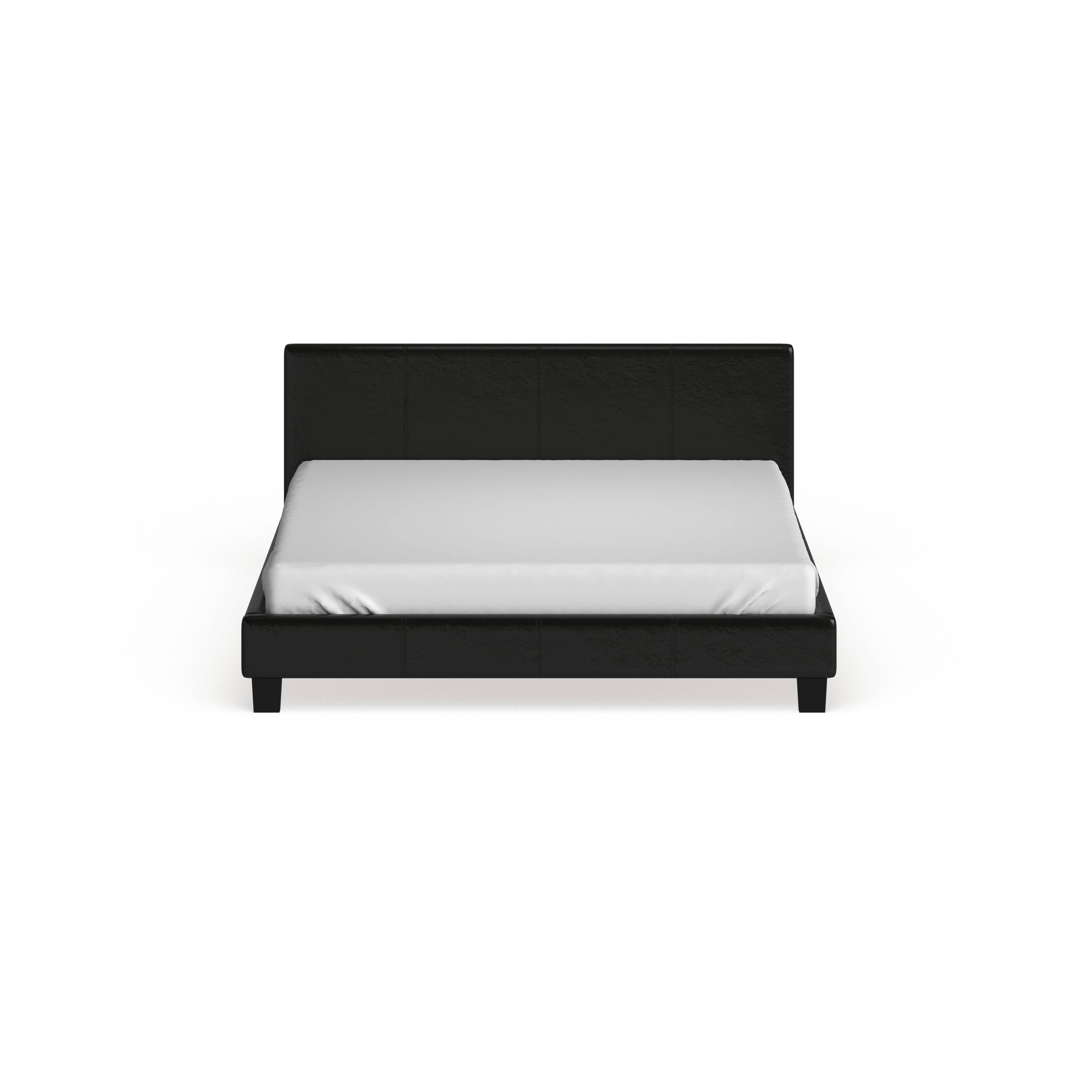 Ameena Contemporary Faux Leather Platform Bed in Espresso
