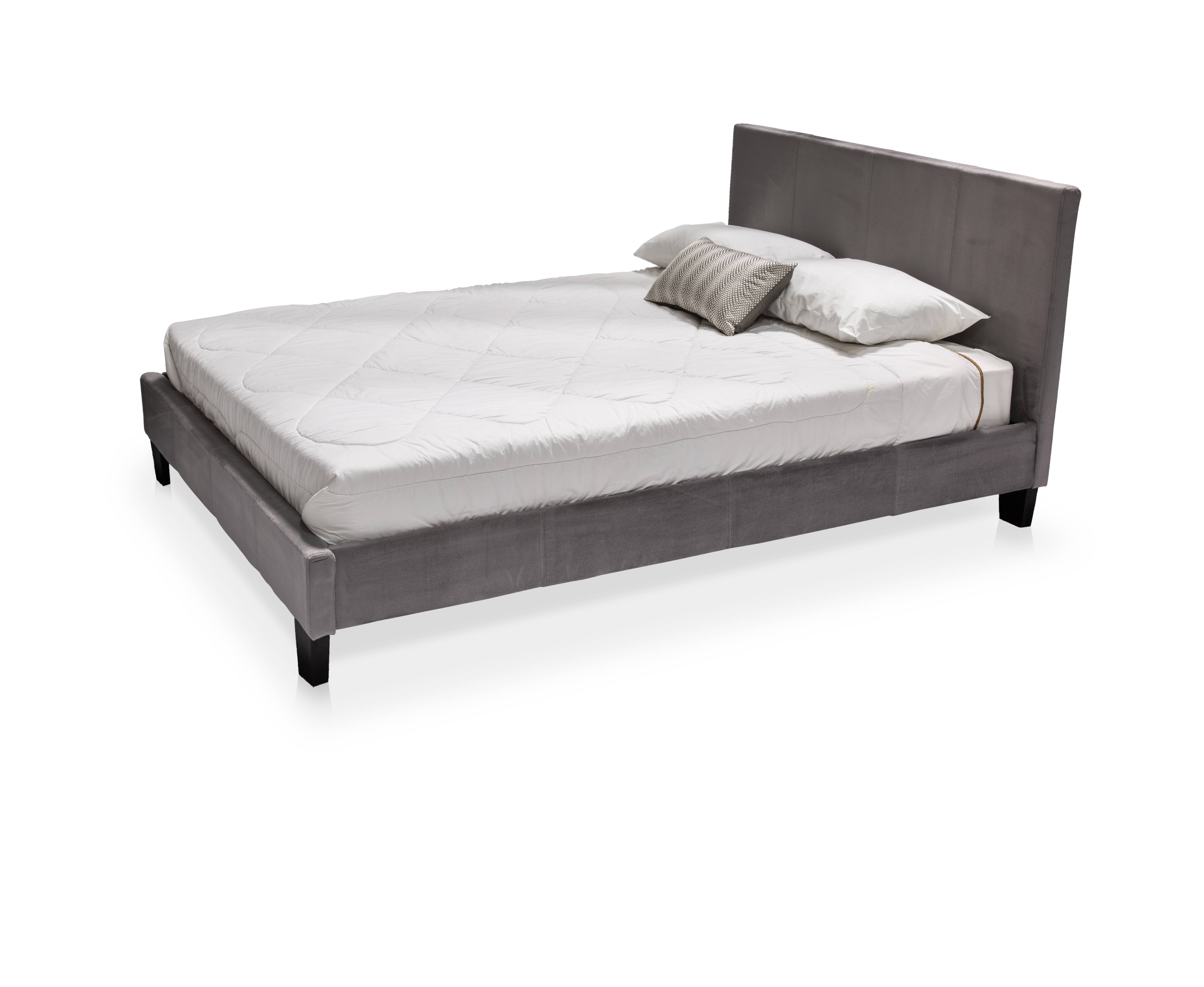 Ameena Contemporary Fabric Platform Bed in Gray
