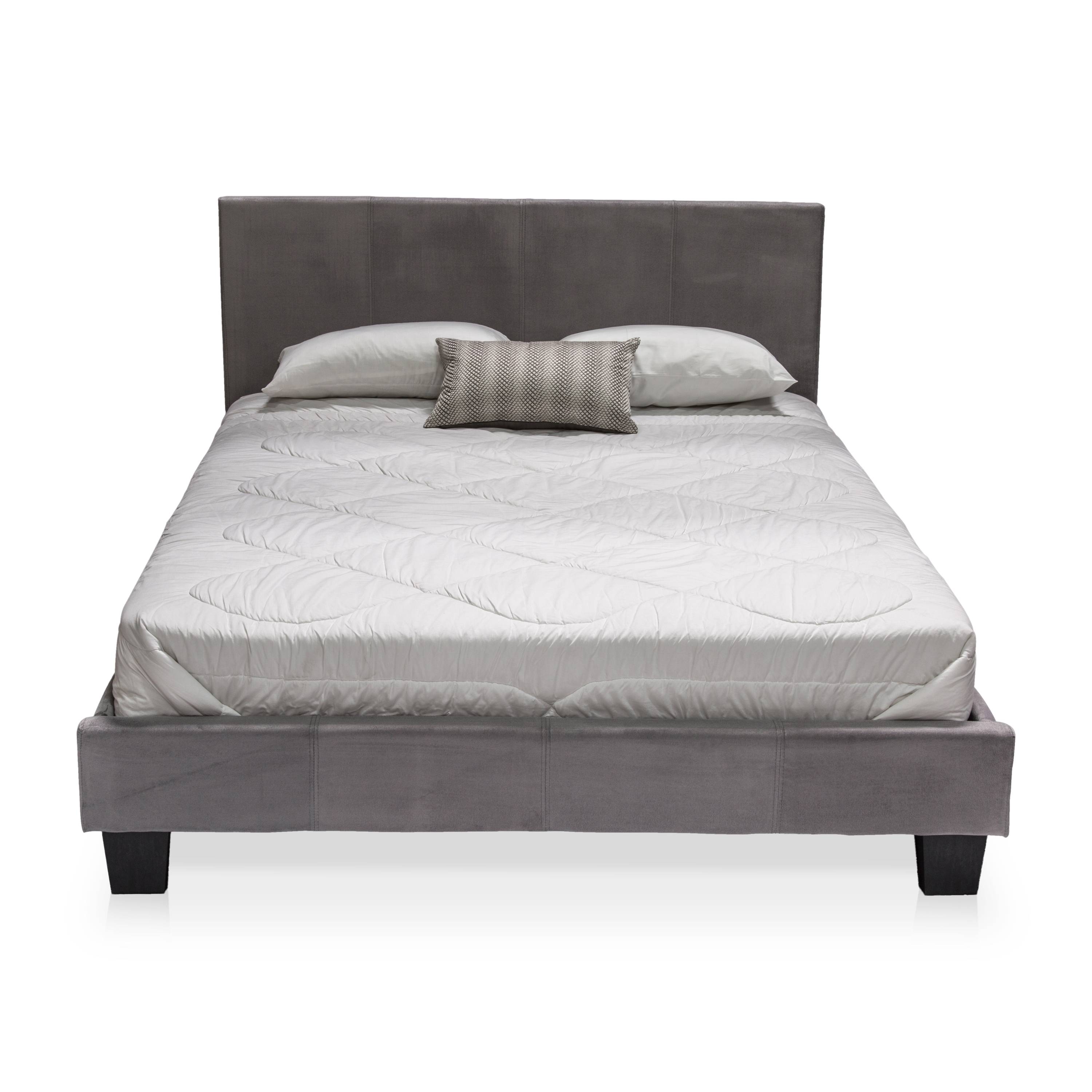 Ameena Contemporary Fabric Platform Bed in Gray