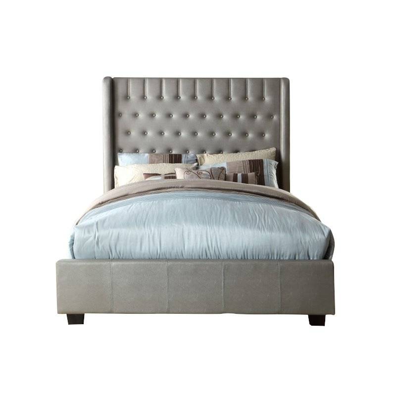 Fenty Contemporary Faux Leather Panel Bed
