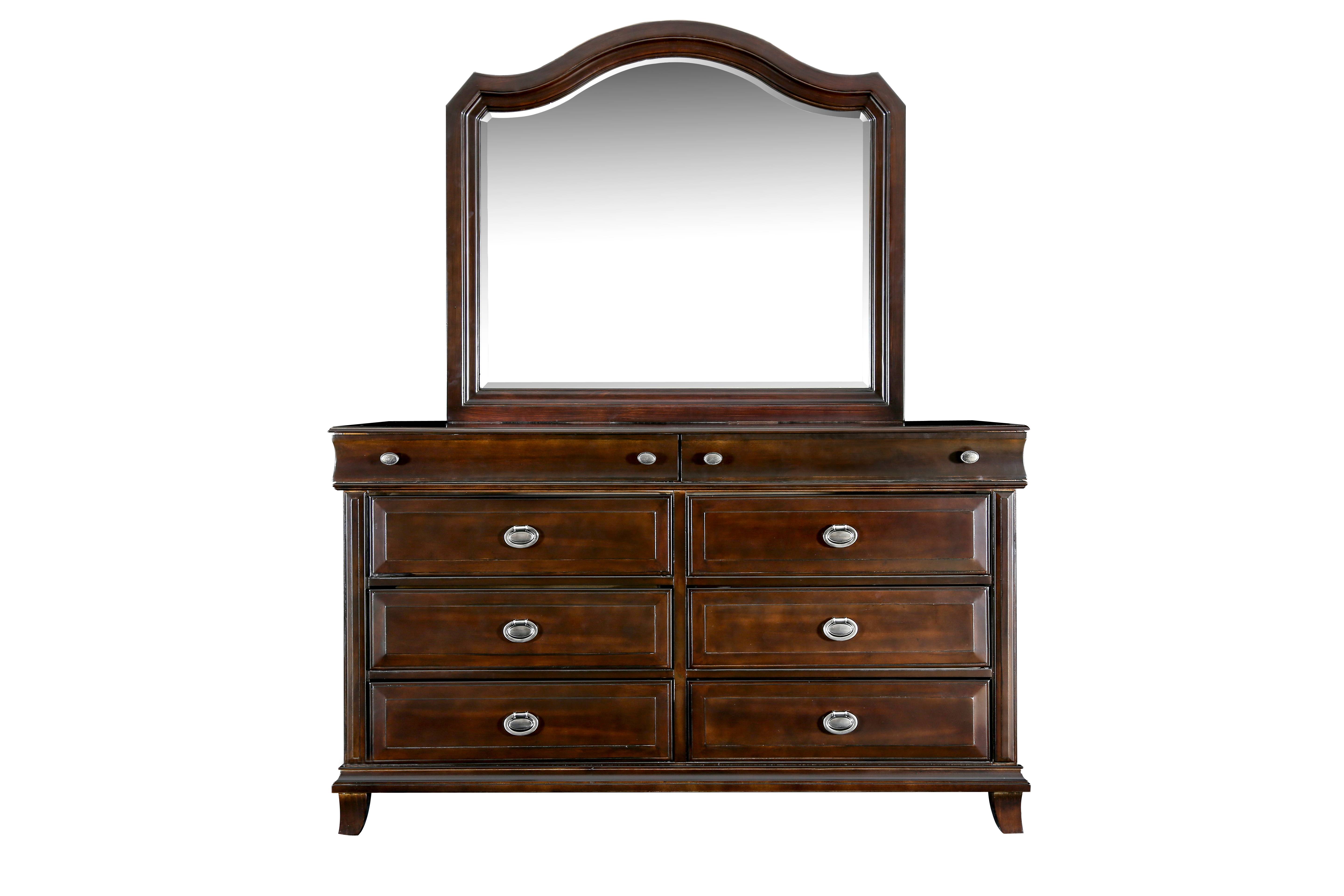 Nandry Transitional 6-Drawer Dresser with Mirror