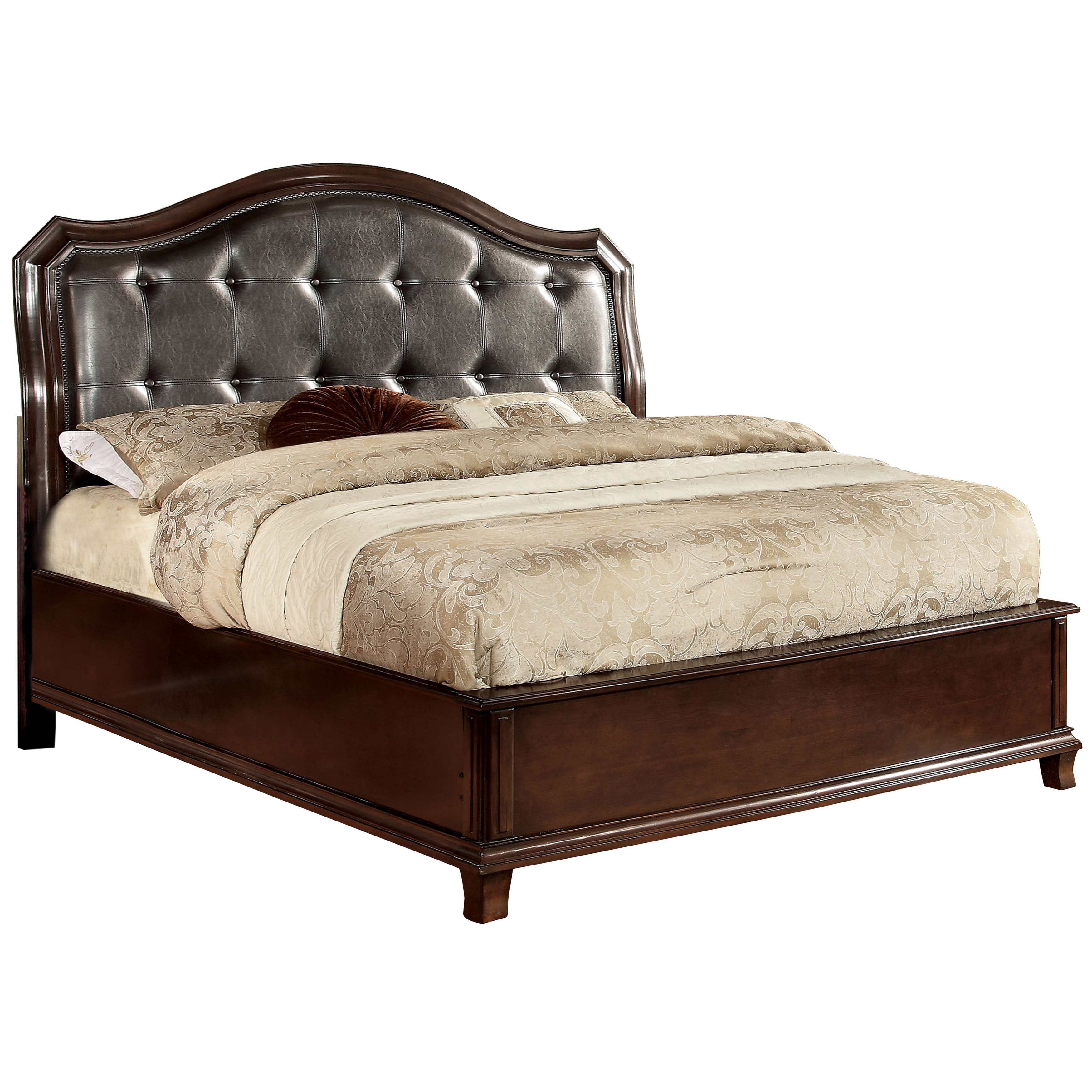 Nandry Transitional Solid Wood Panel Bed