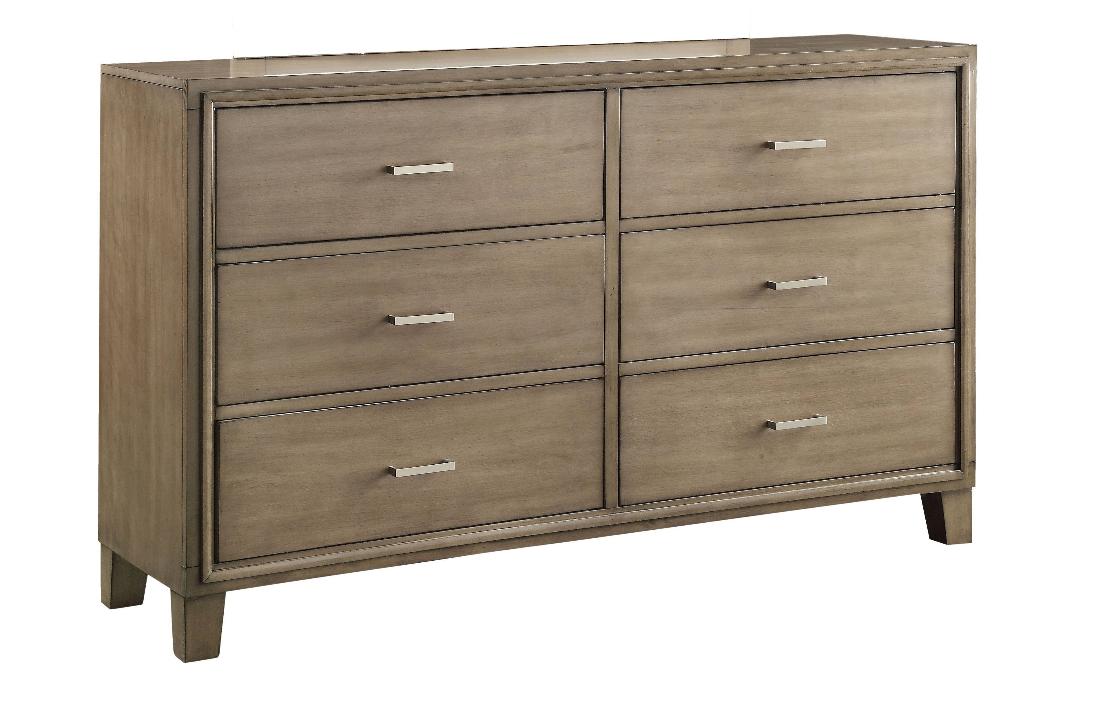 Hage Contemporary 6-Drawer Dresser in Gray
