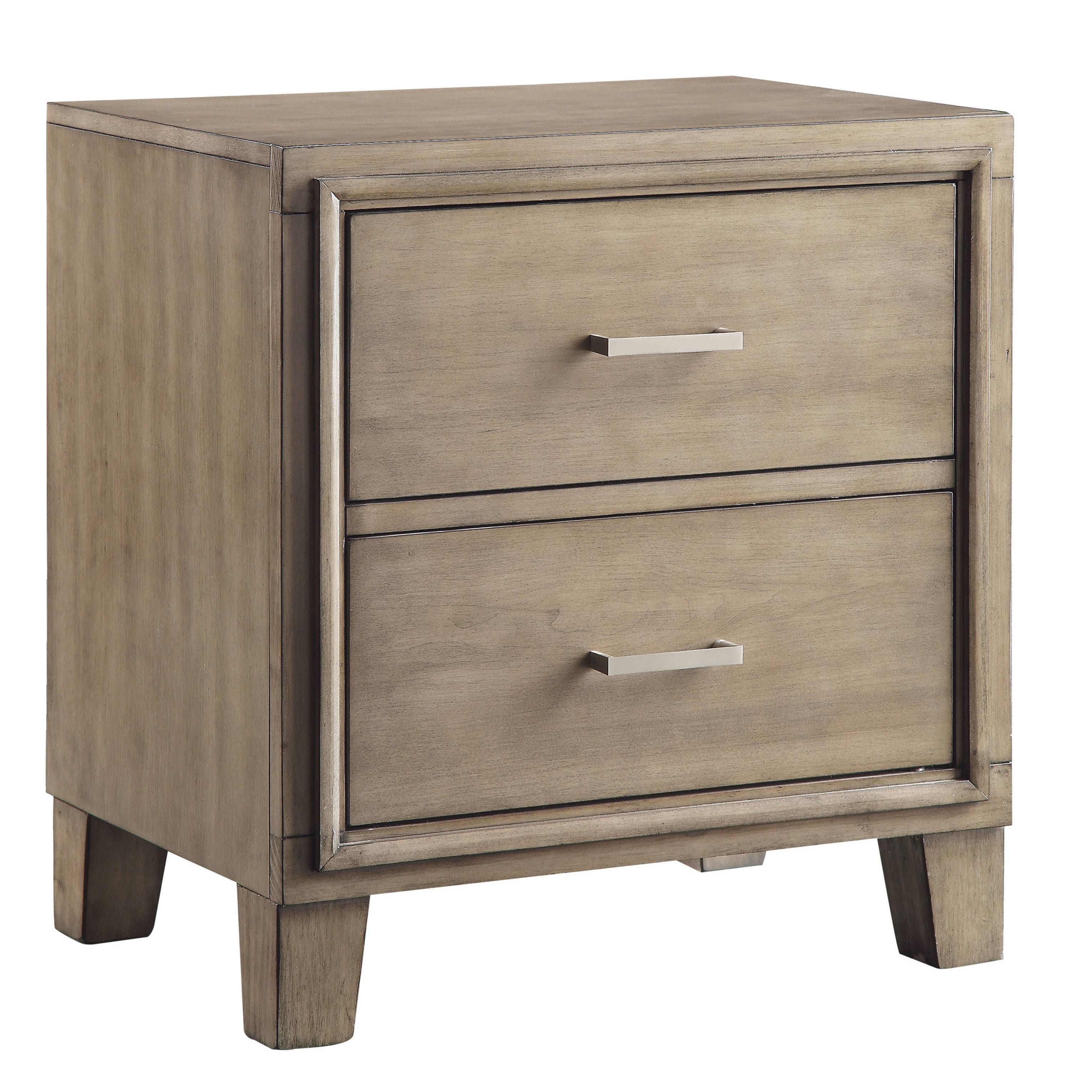 Hage Contemporary 2-Drawer Nightstand in Gray