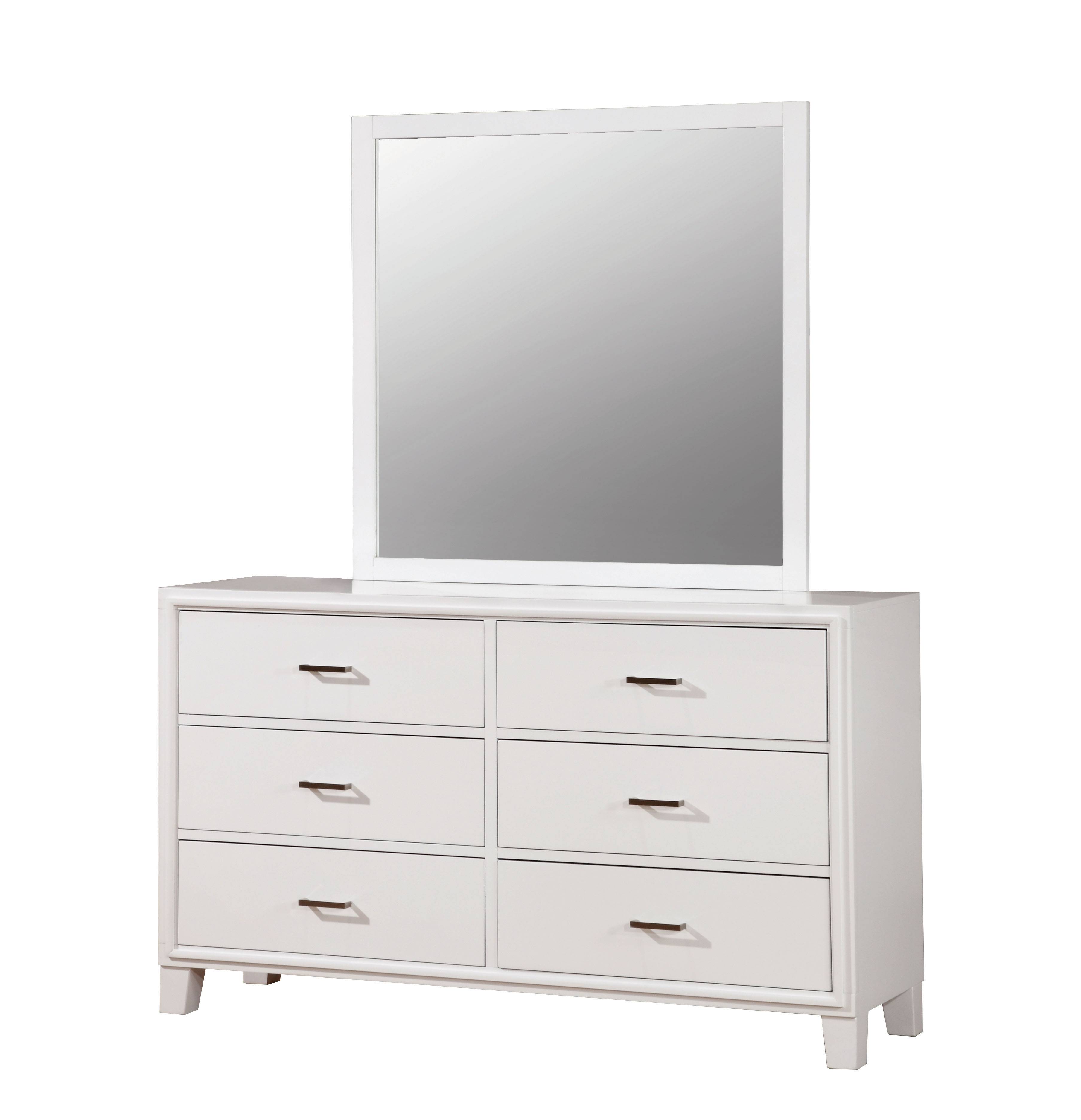 Hage Contemporary 6-Drawer Dresser with Mirror