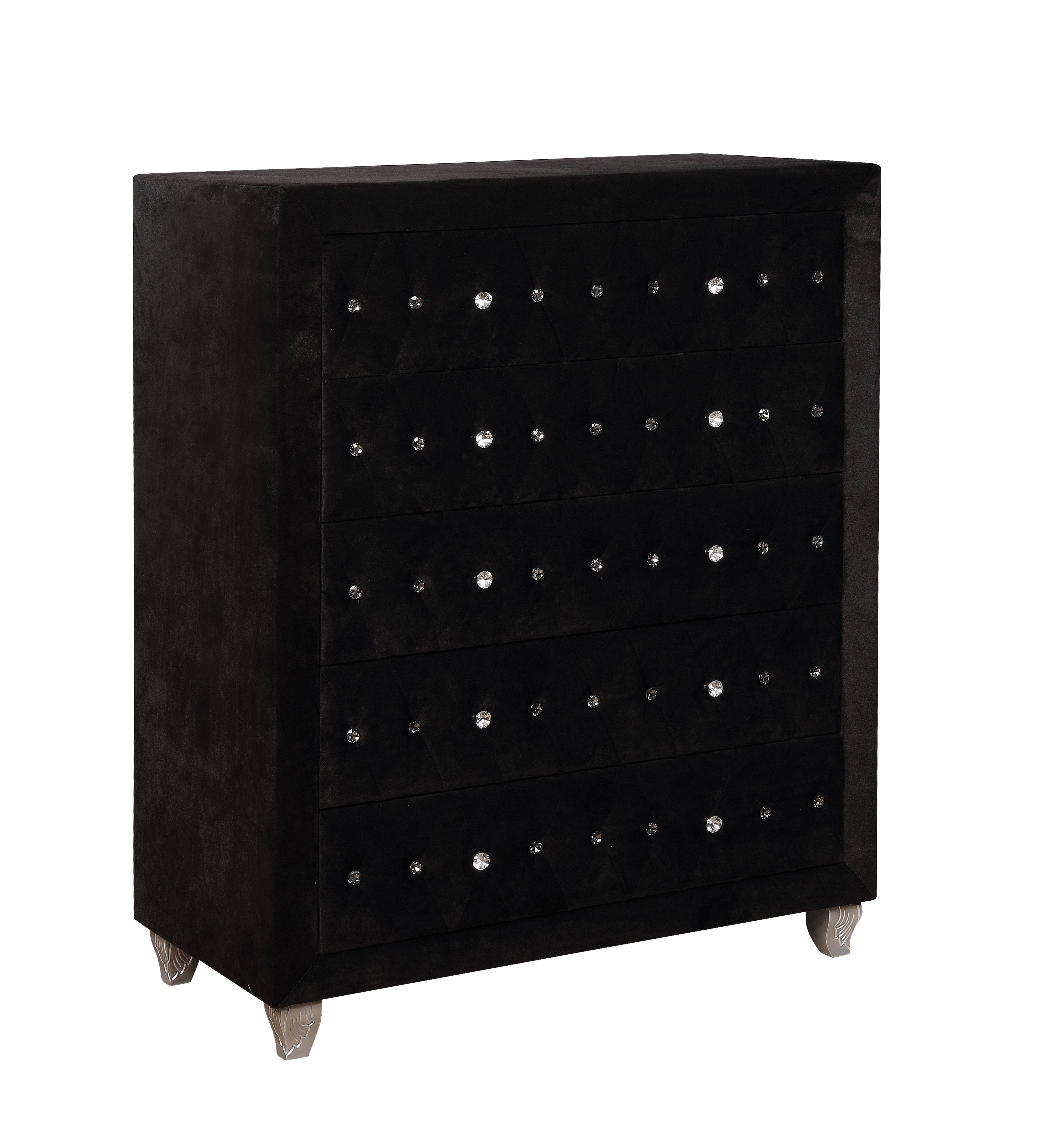 Clerita Transitional 5-Drawer Chest in Black