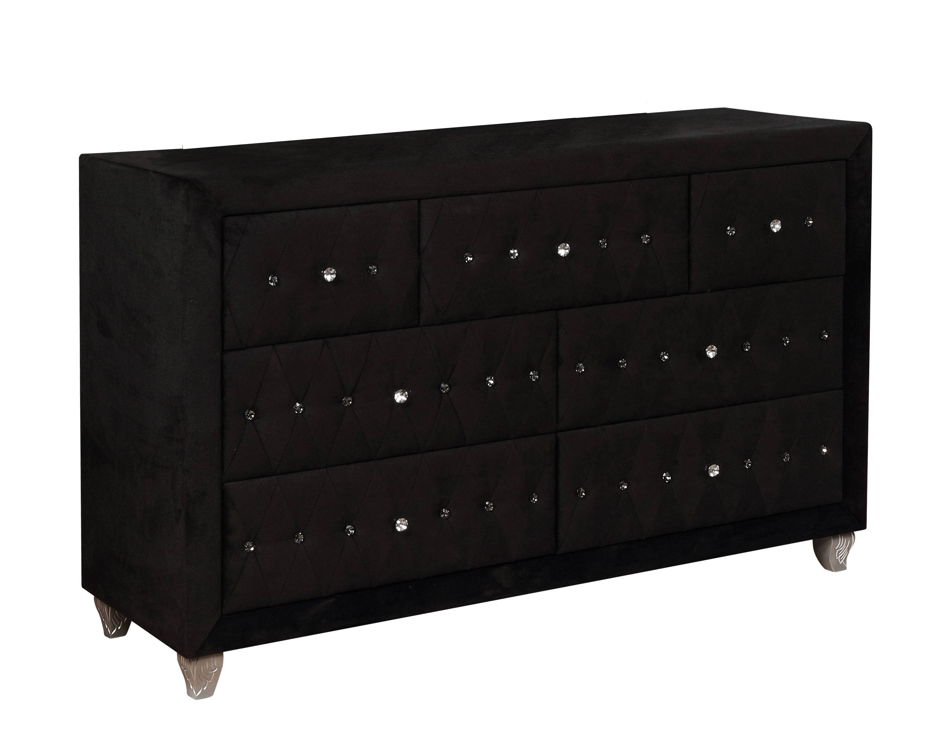 Clerita Transitional 7-Drawer Dresser in Black