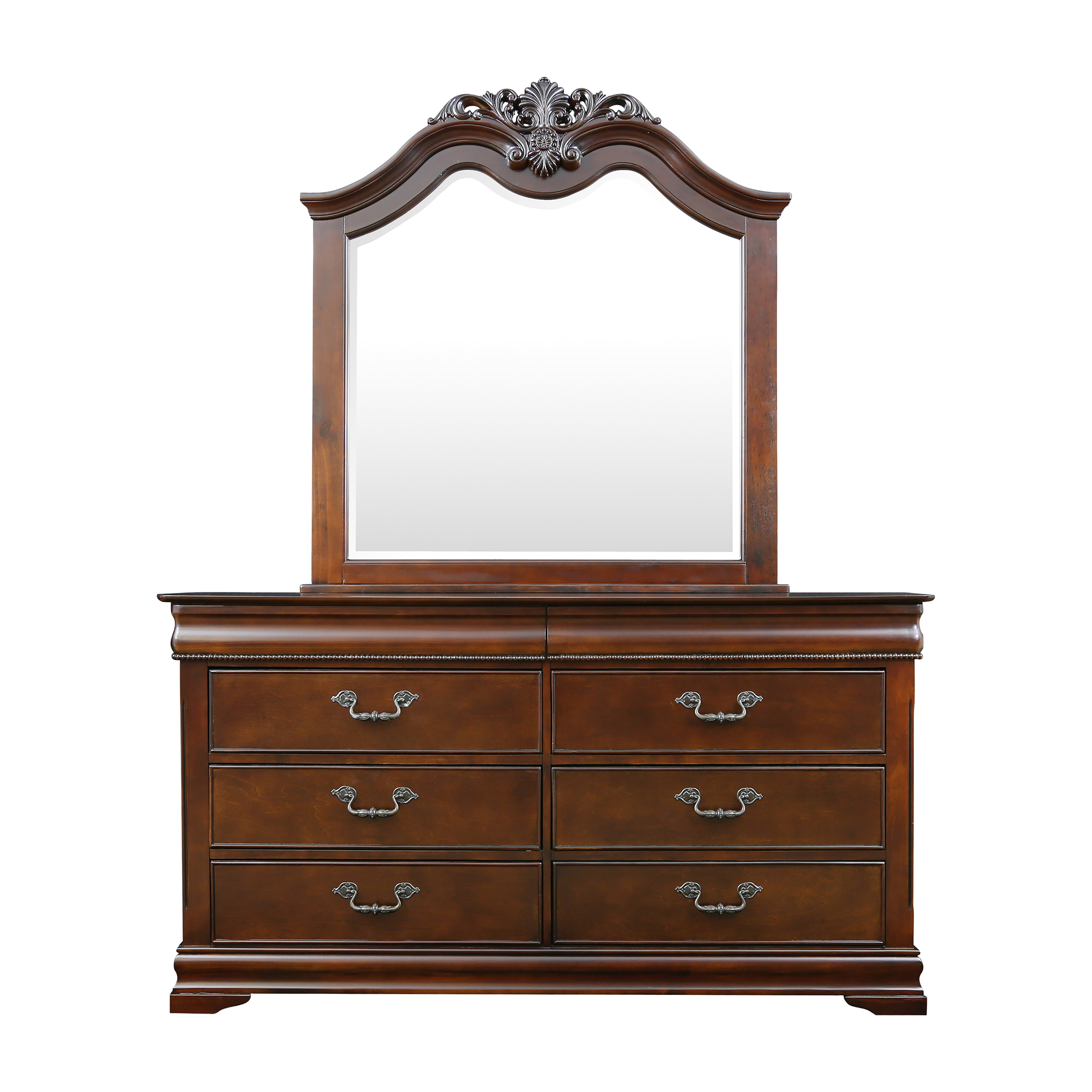 Cardena Traditional 6-Drawer Dresser with Mirror