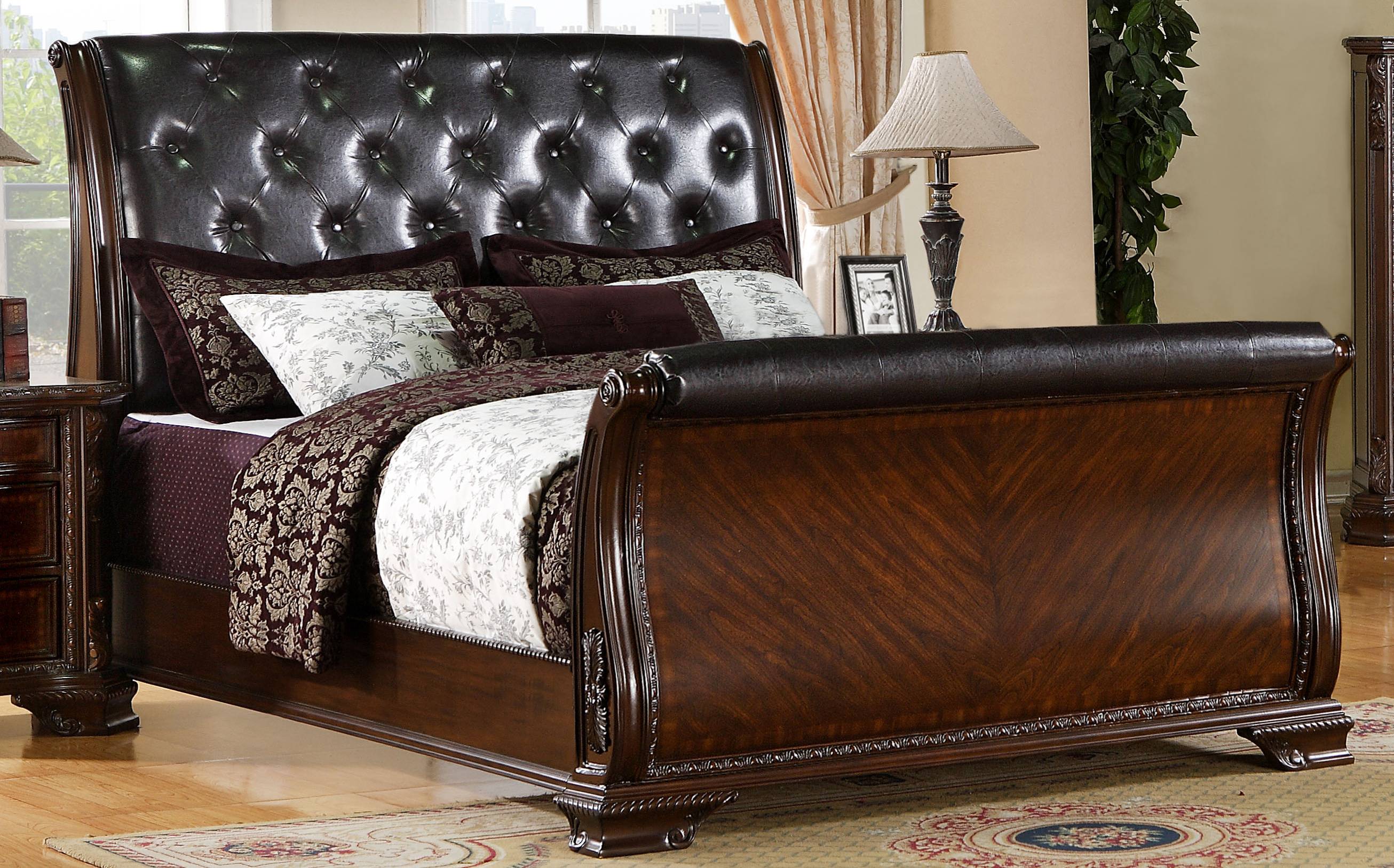 Rolston Traditional Padded Sleigh Bed