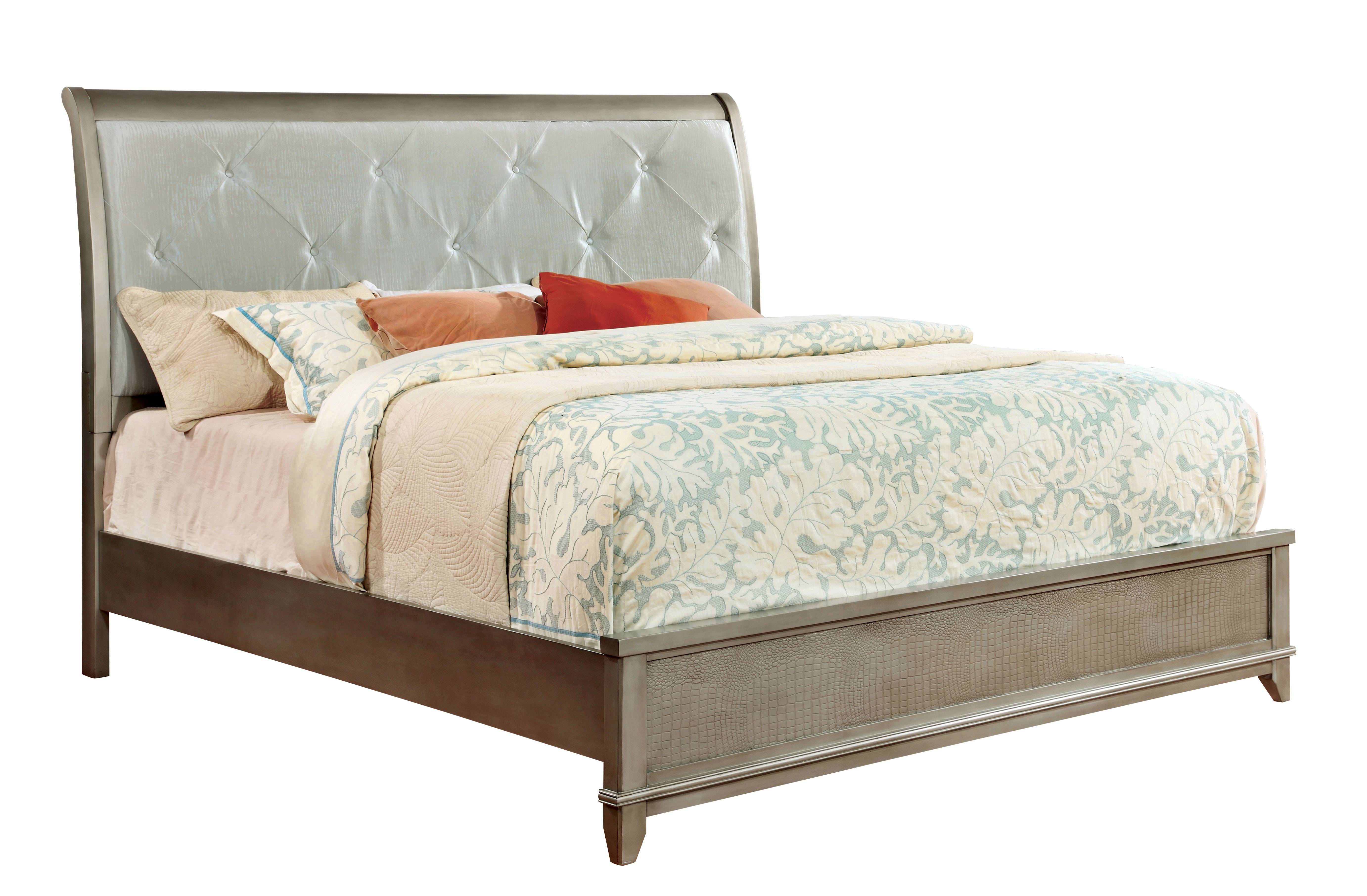 Robles Contemporary Faux Leather Panel Bed