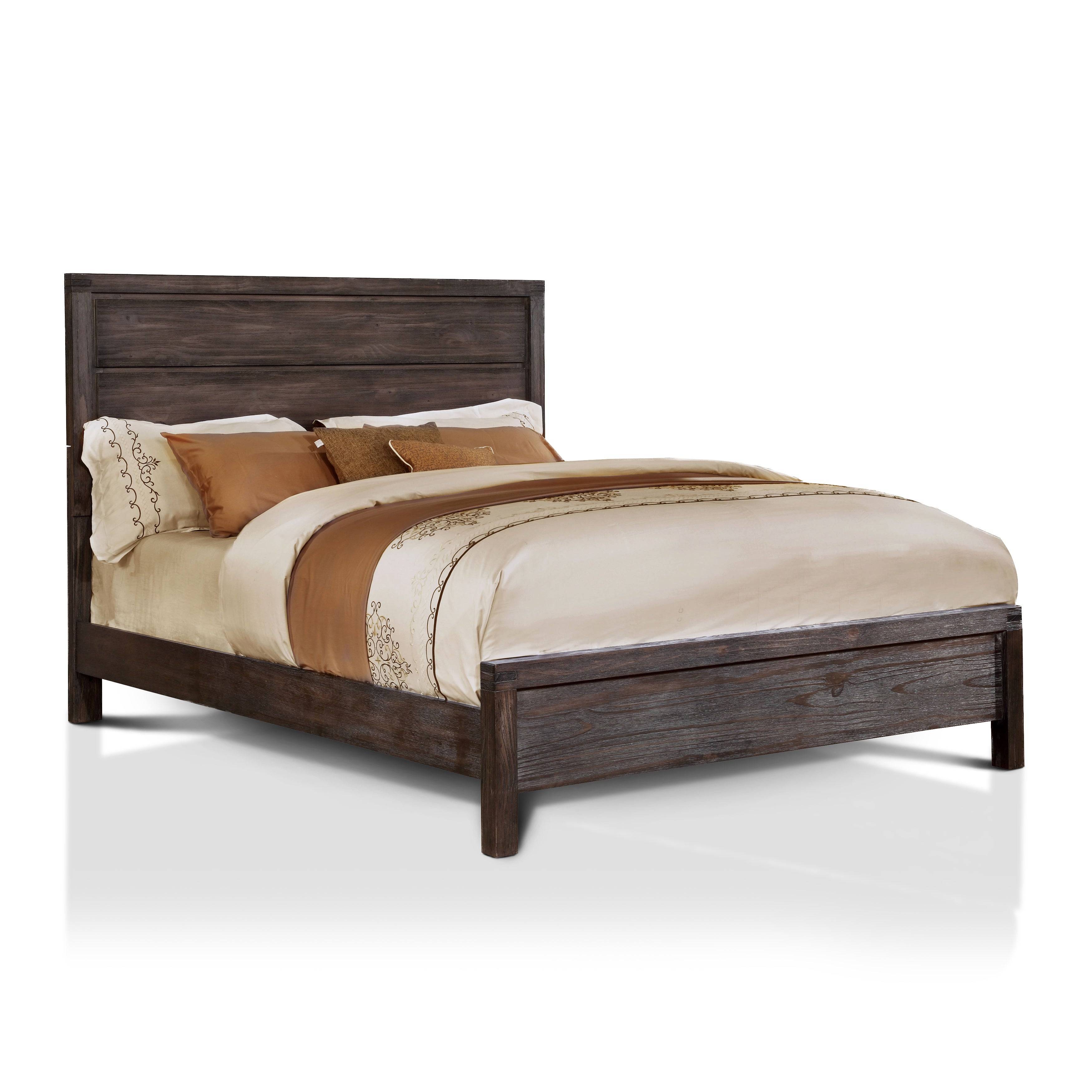 Emma Rustic Solid Wood Panel Bed