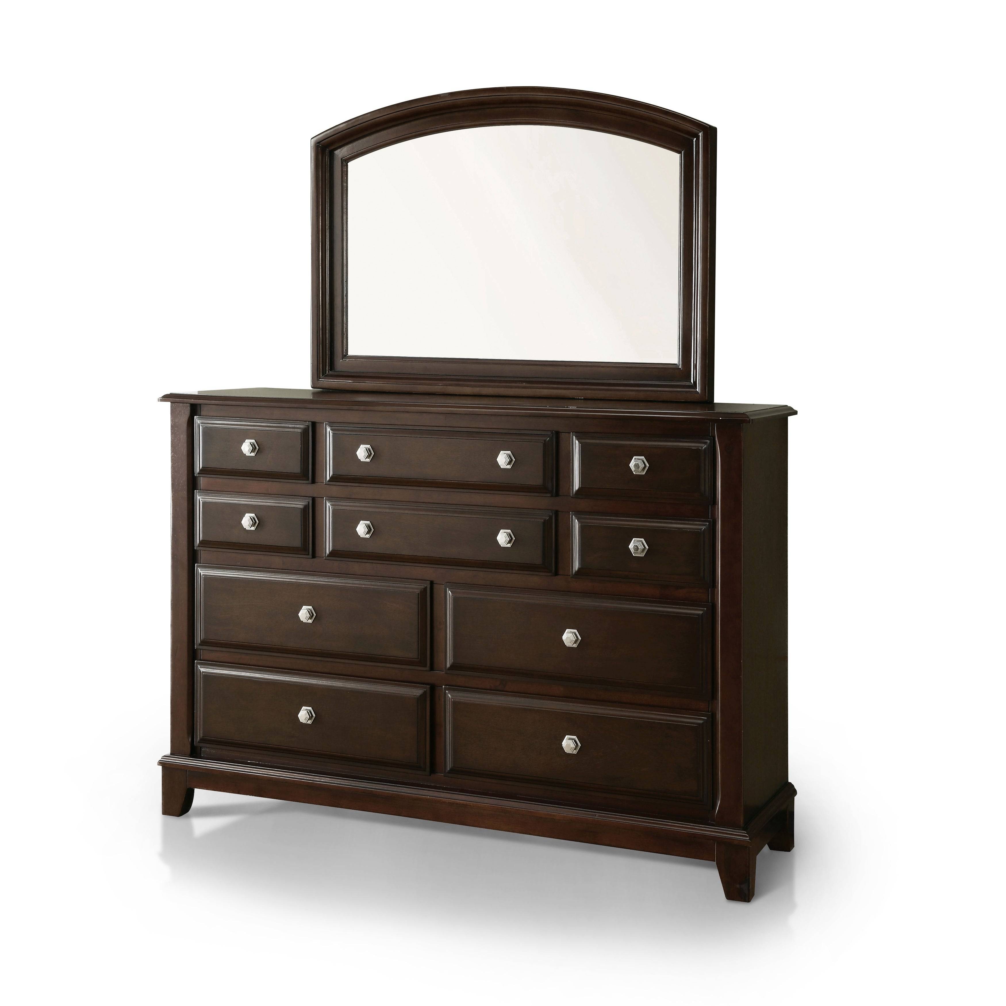Blassa Transitional 10-Drawer Dresser with Mirror