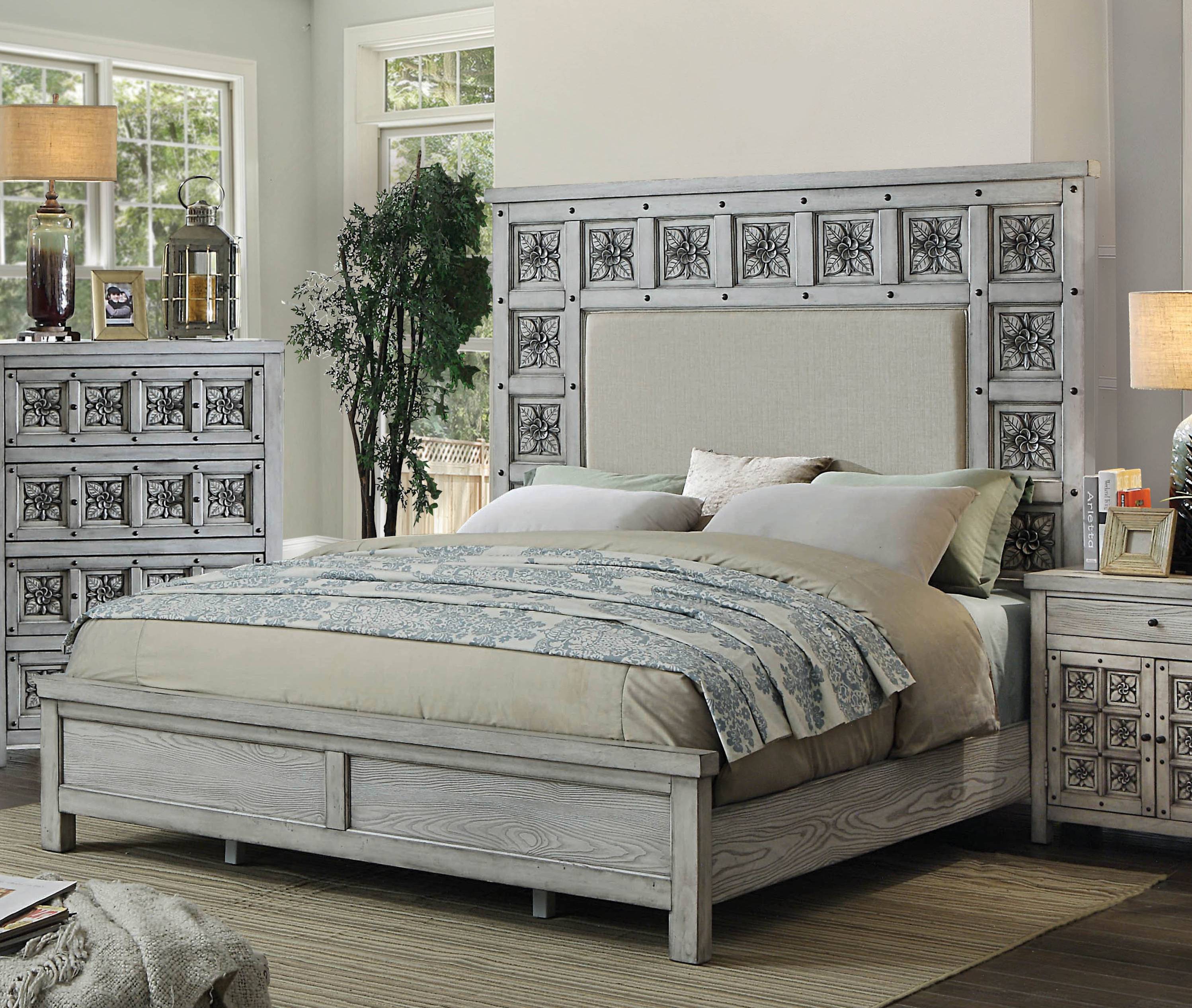 Perino Transitional Upholstered Panel Bed