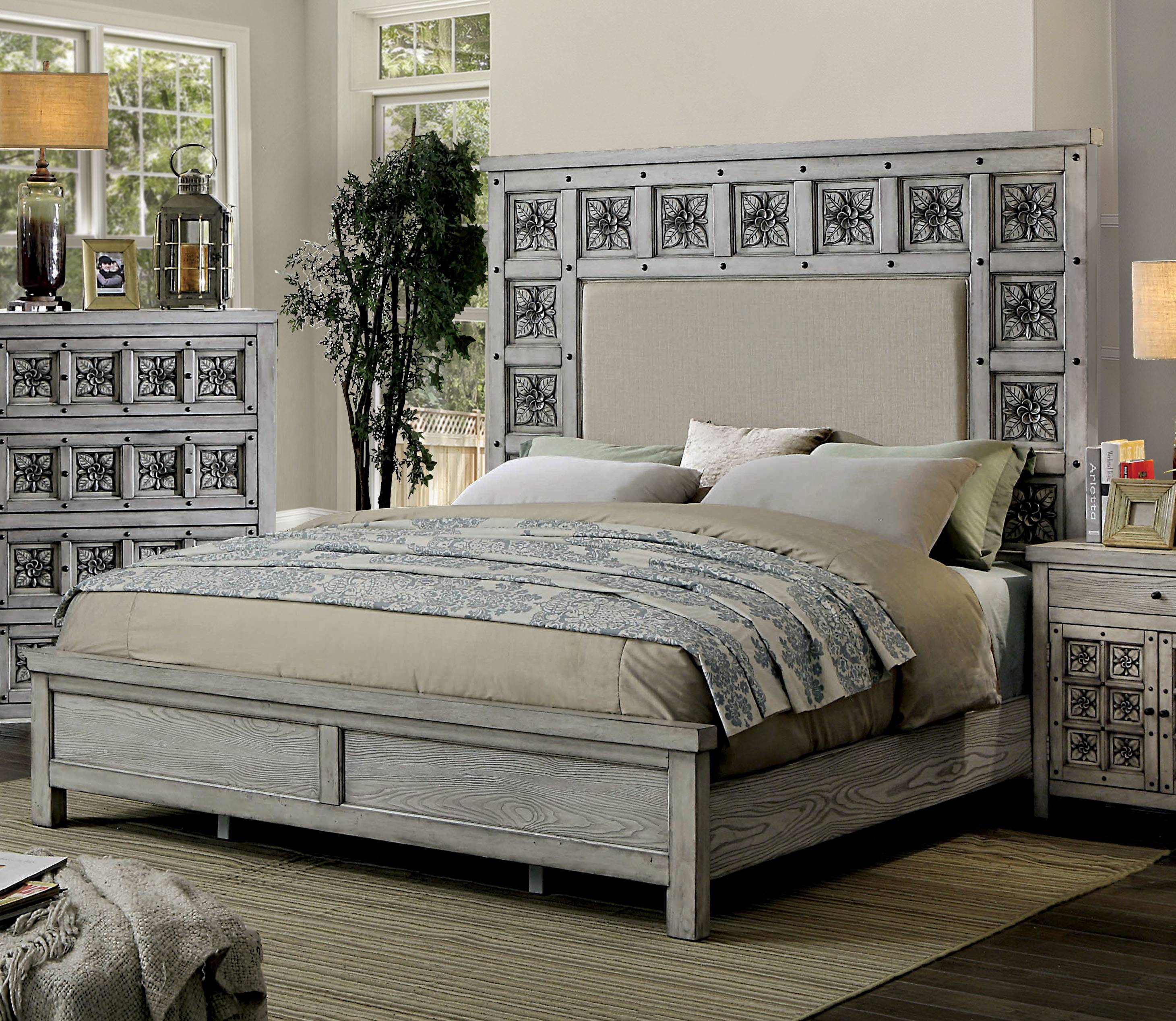 Perino Transitional Upholstered Panel Bed