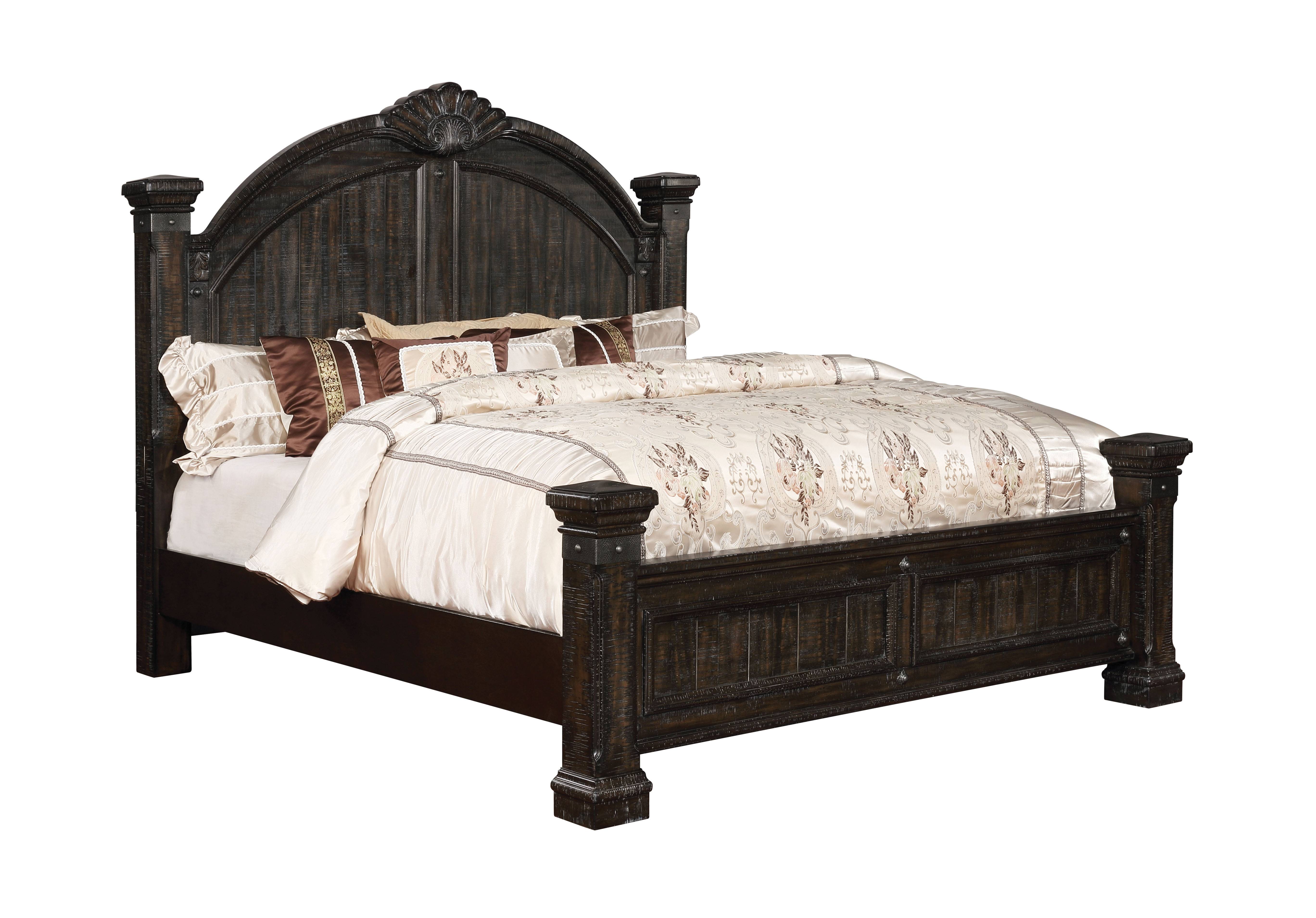 Teverly Traditional Wood Carved Bed