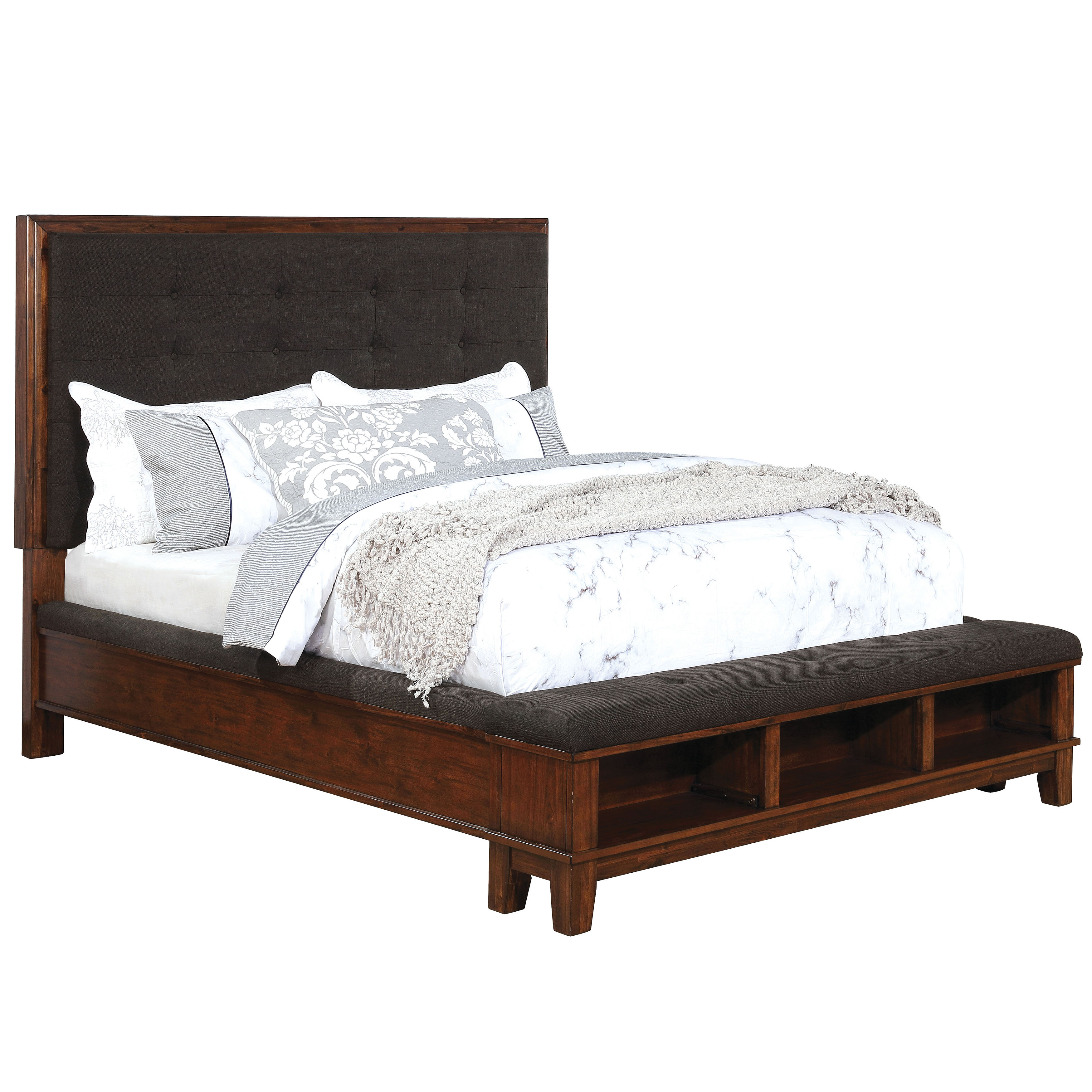 Blacknal Transitional Solid Wood Panel Bed