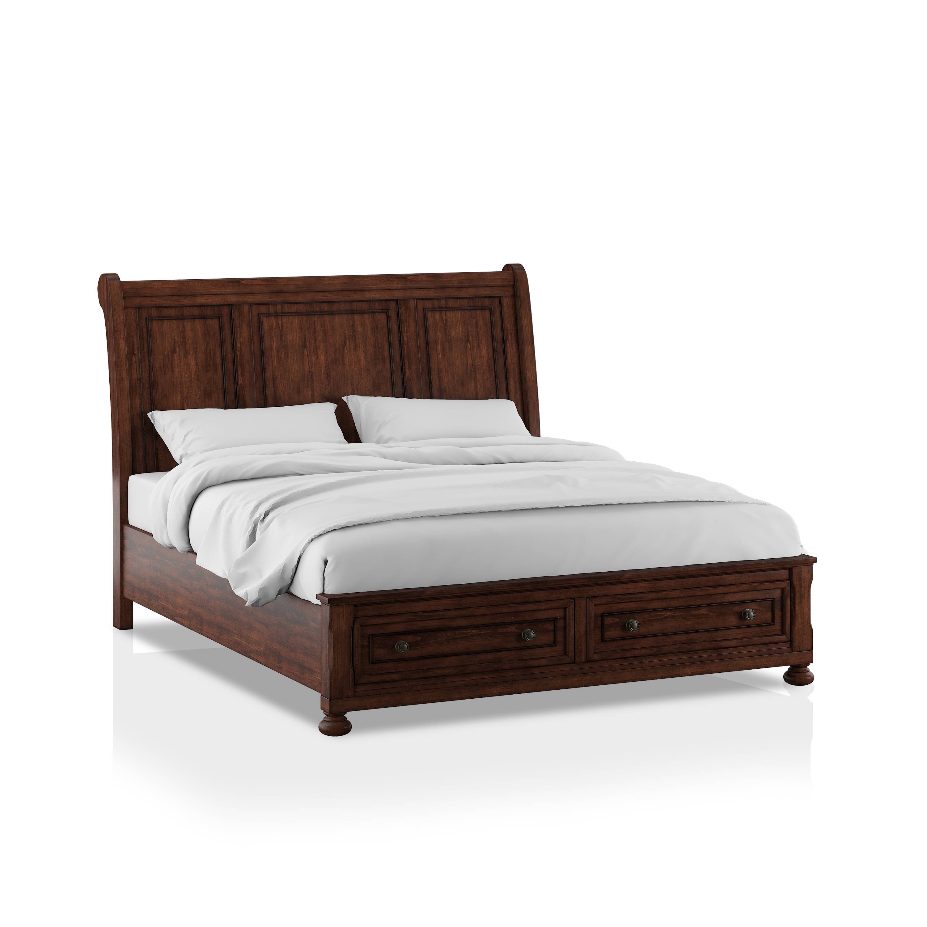Sugar Cane Platform Bed in Dark Cherry