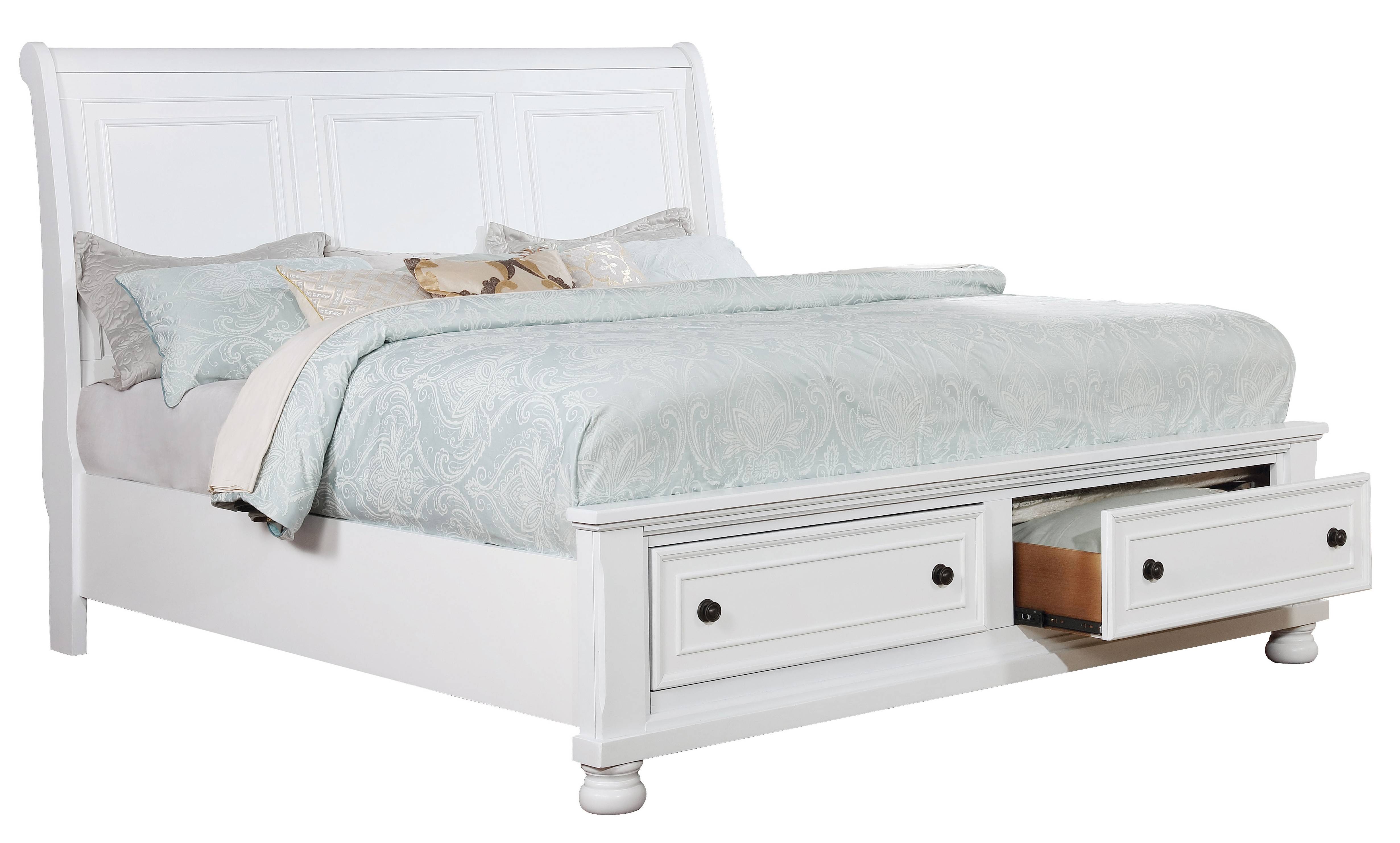 Trin Transitional Solid Wood Platform Bed in White