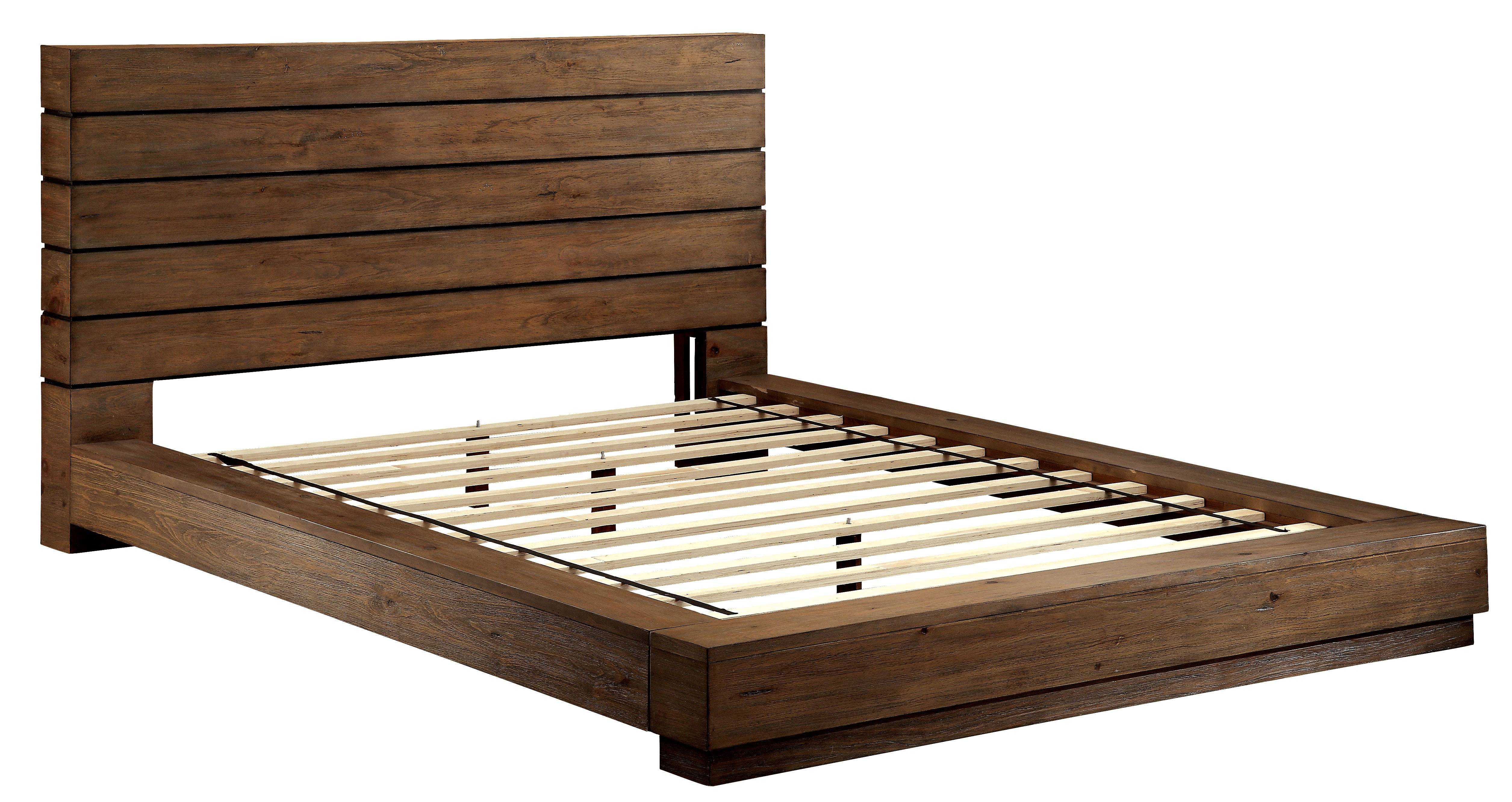 Kassan Rustic Wood Platform Bed