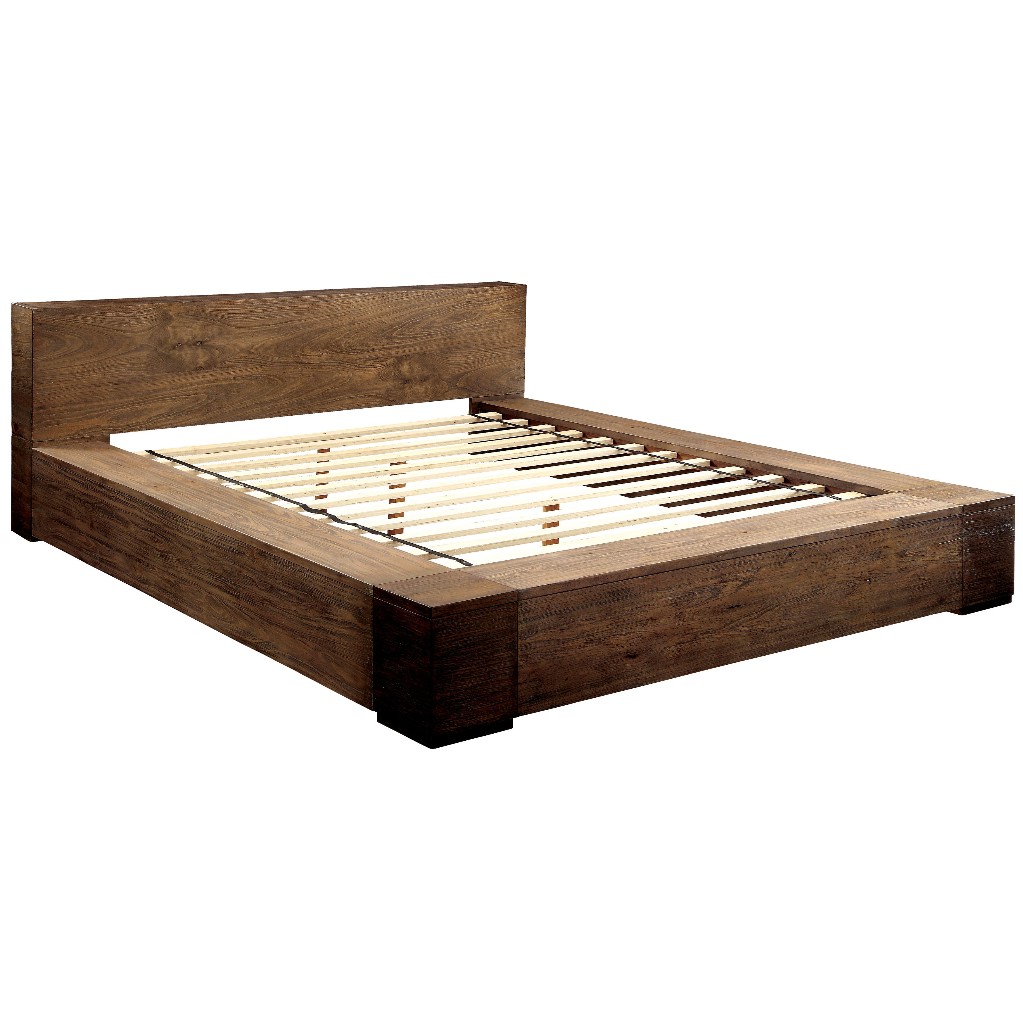 Assaro Rustic Solid Wood Platform Bed