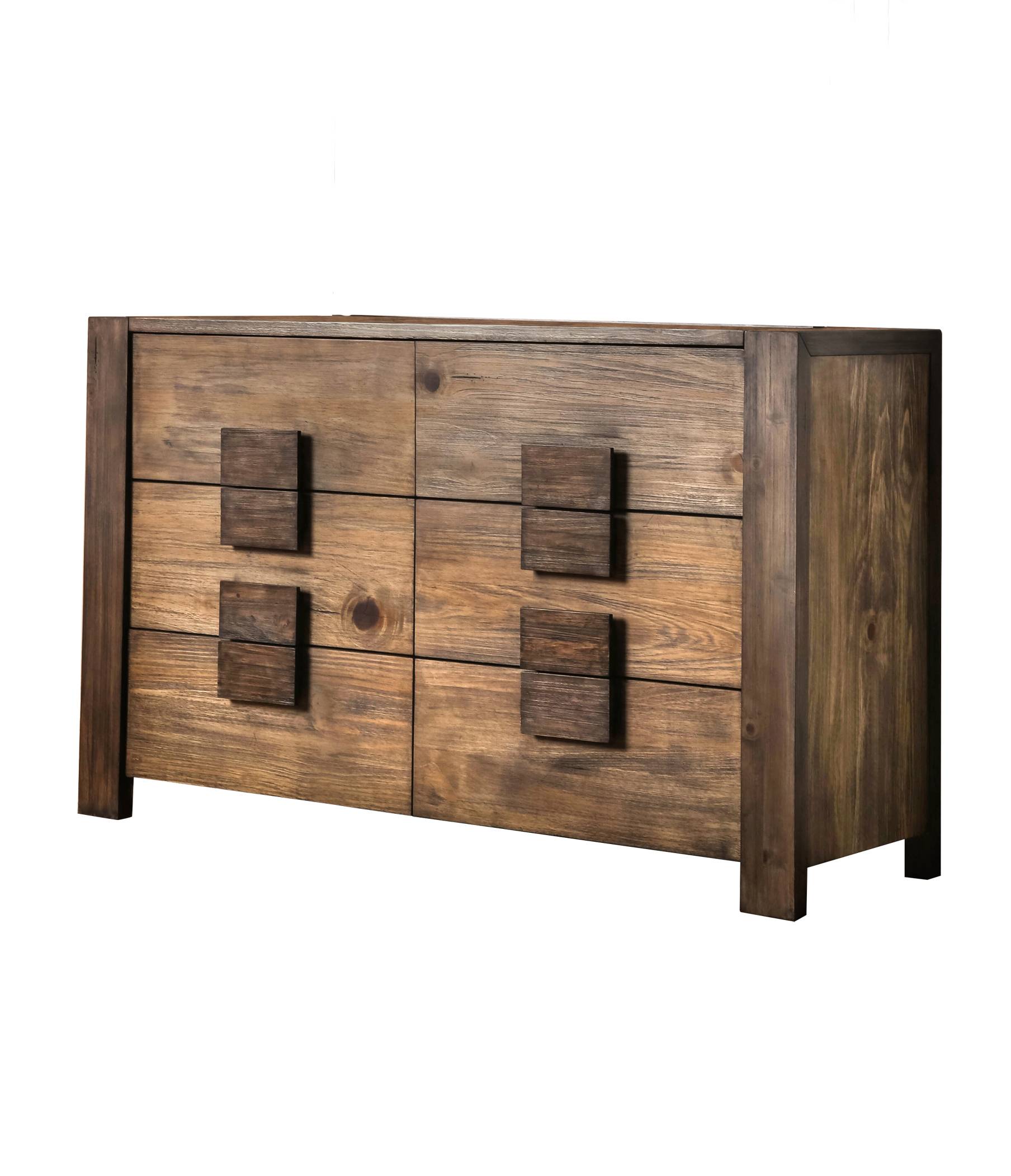 Assaro Rustic 6-Drawer Dresser in Rustic Natural Tone