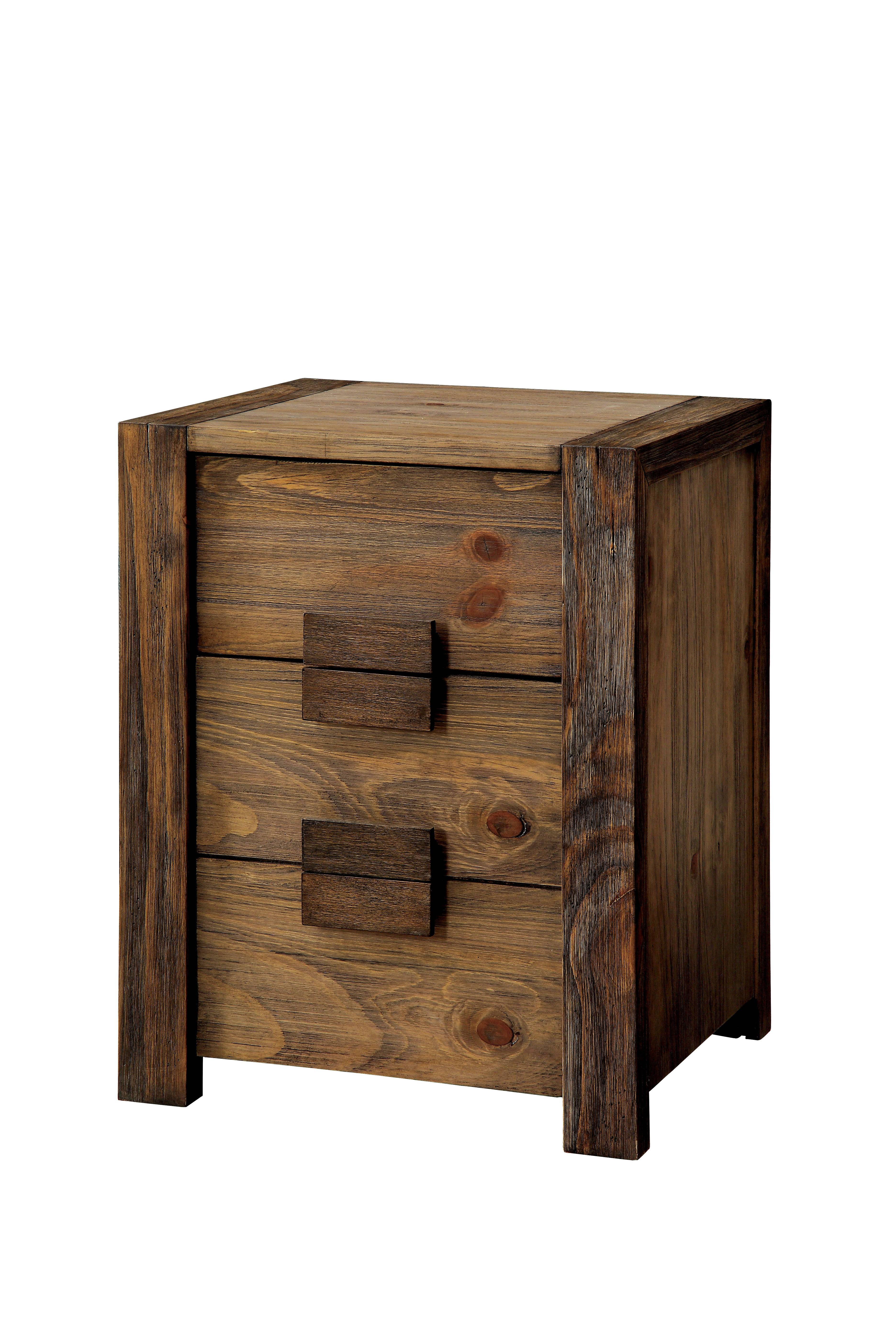 Assaro Rustic 3-Drawer Nightstand