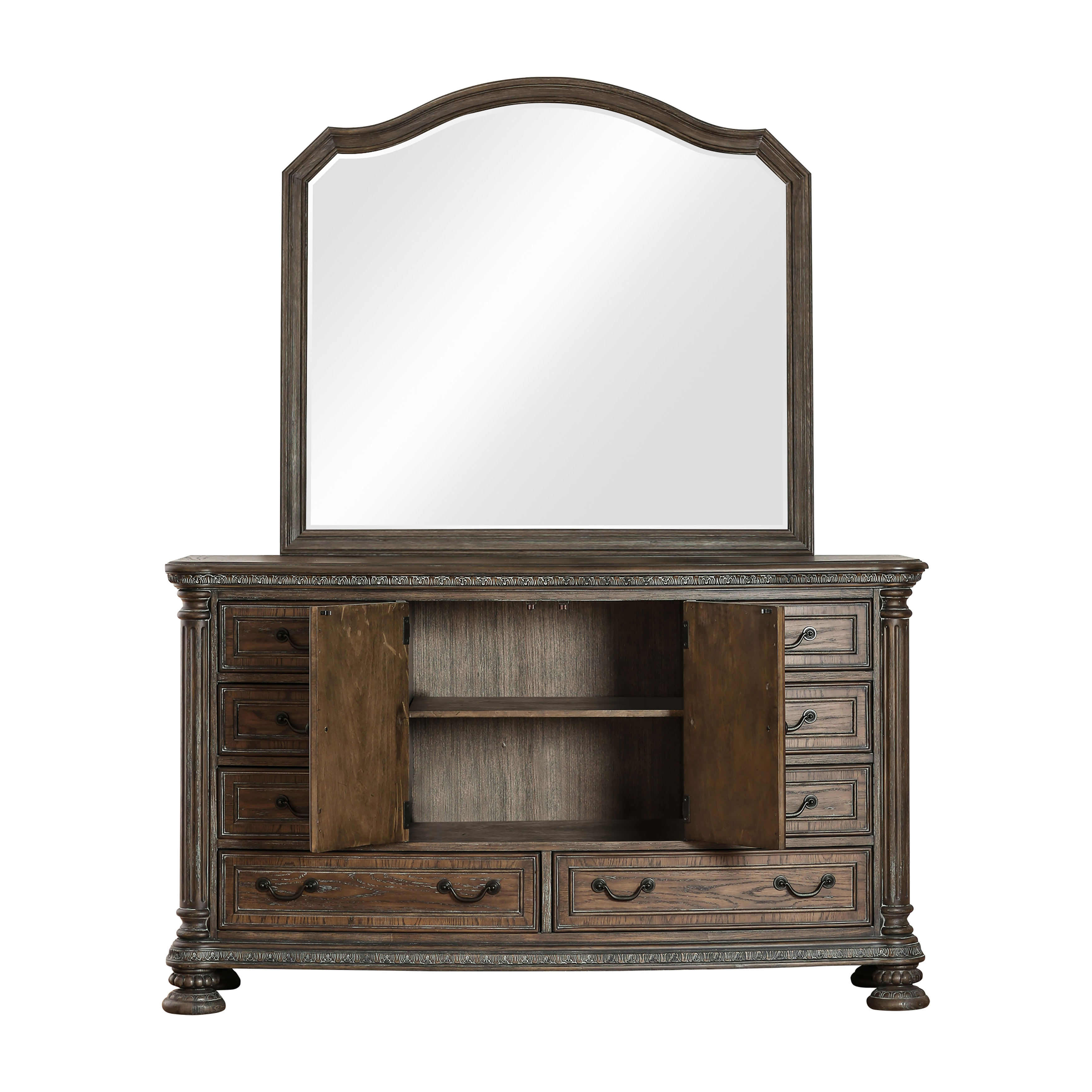 Arrant Transitional Multi-Storage Dresser with Mirror