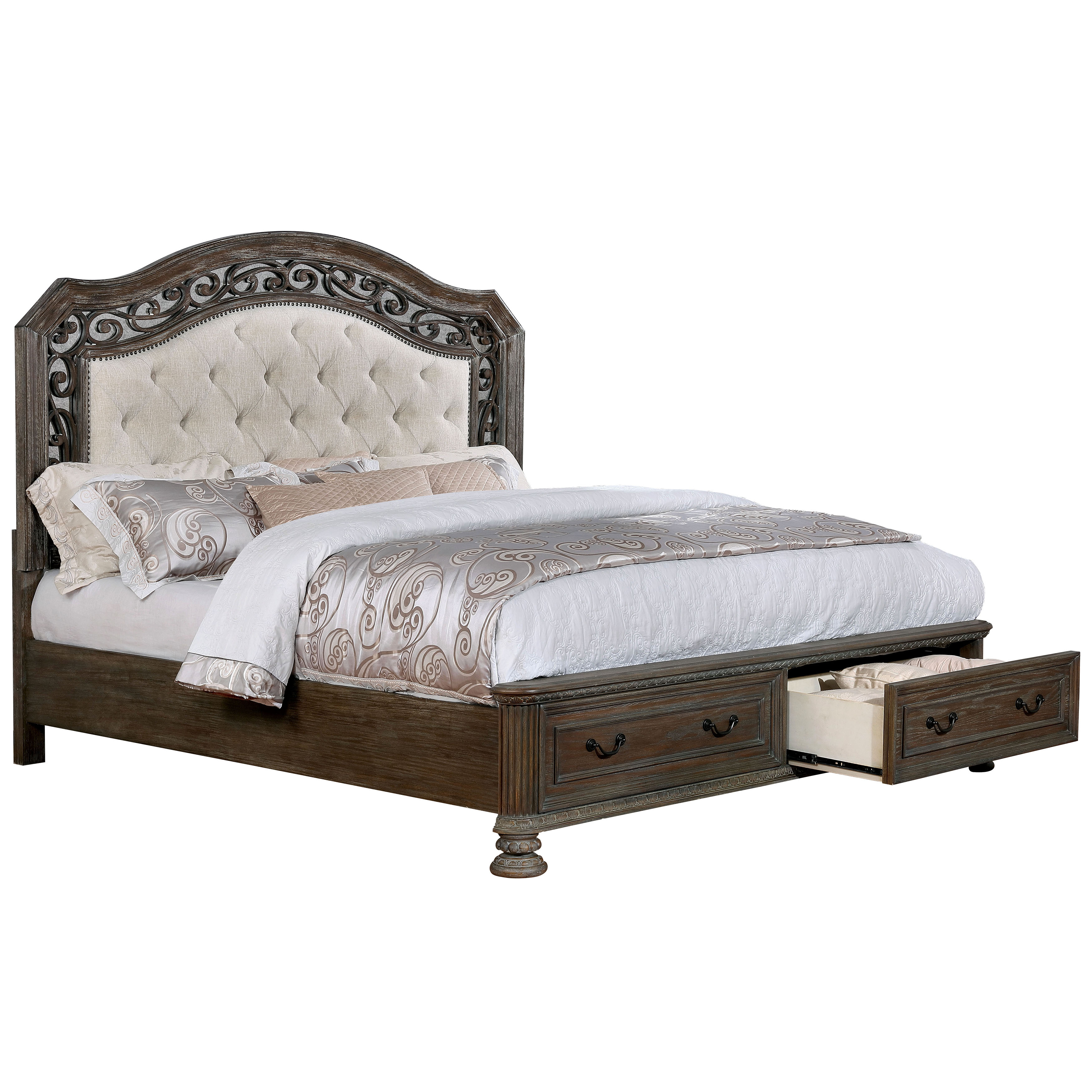 Zino Transitional 2-Drawer Platform Bed