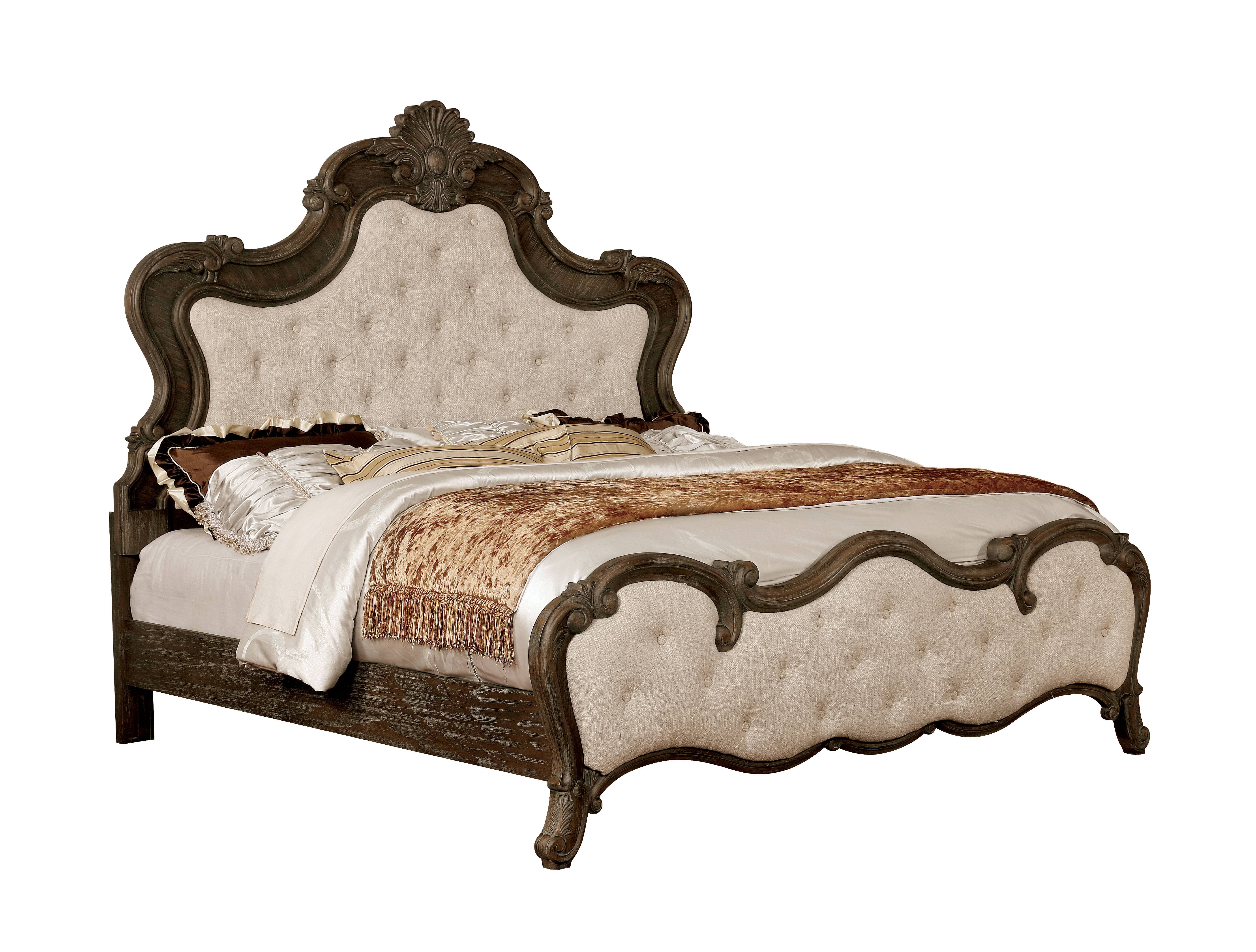 Terol Traditional Button Tufted Bed in Queen