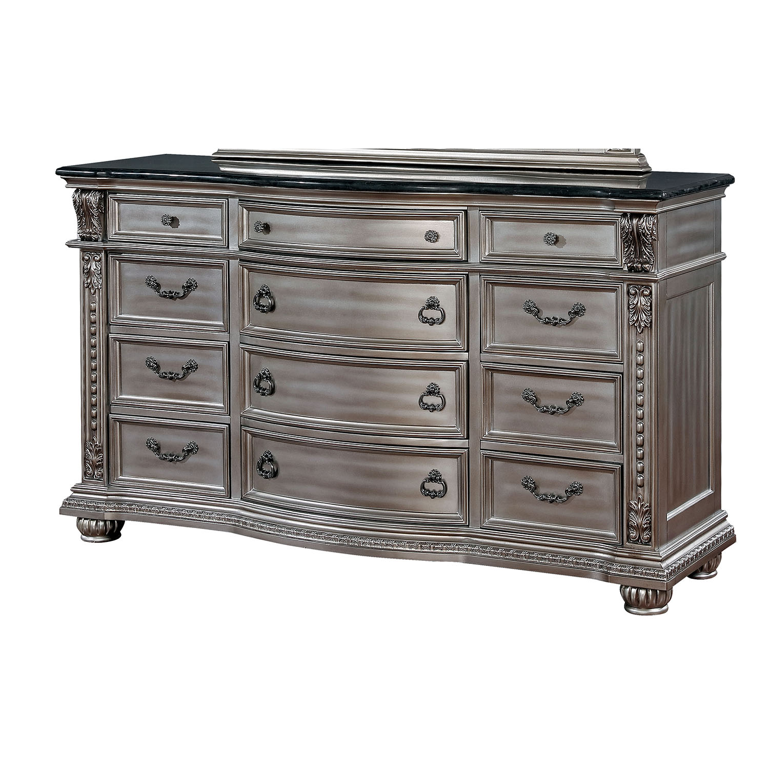 Karlia Traditional 12-Drawer Dresser in Champagne