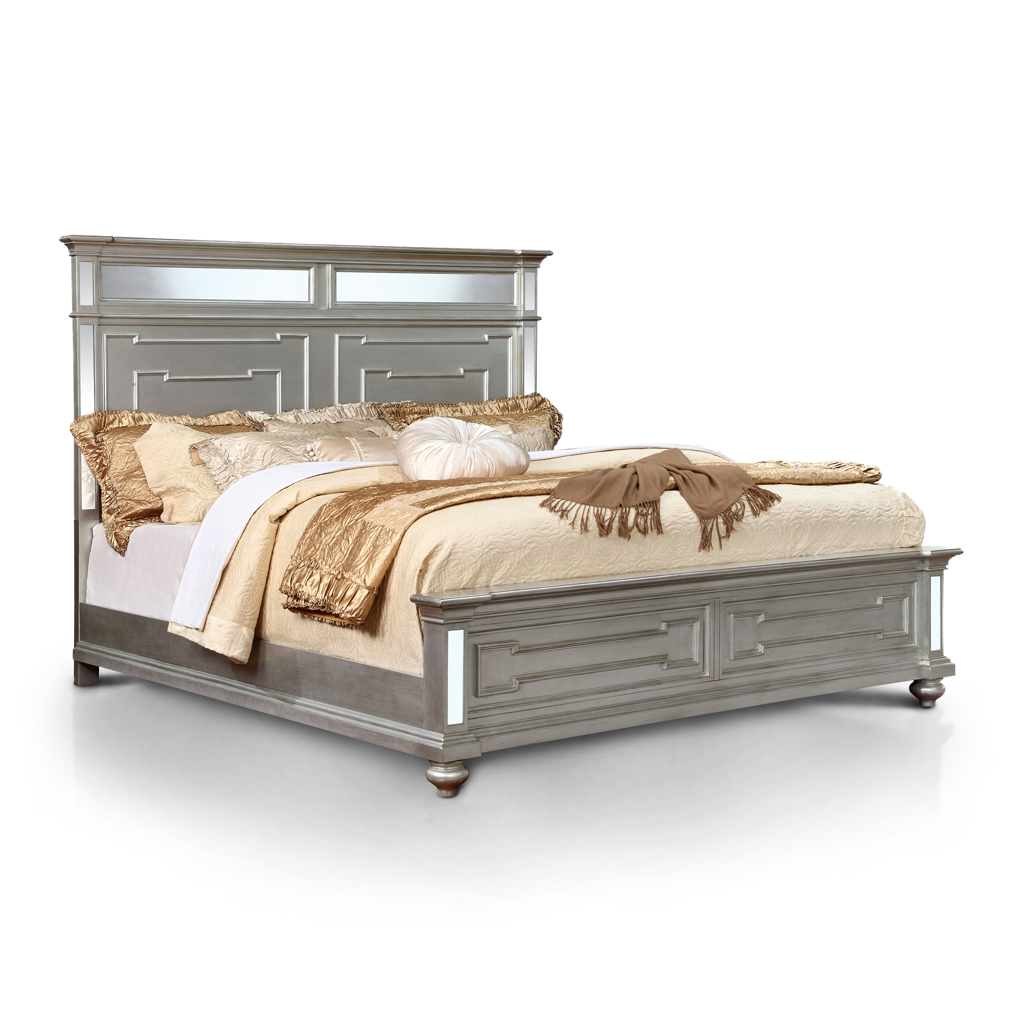 Lindsey Contemporary Solid Wood Panel Bed