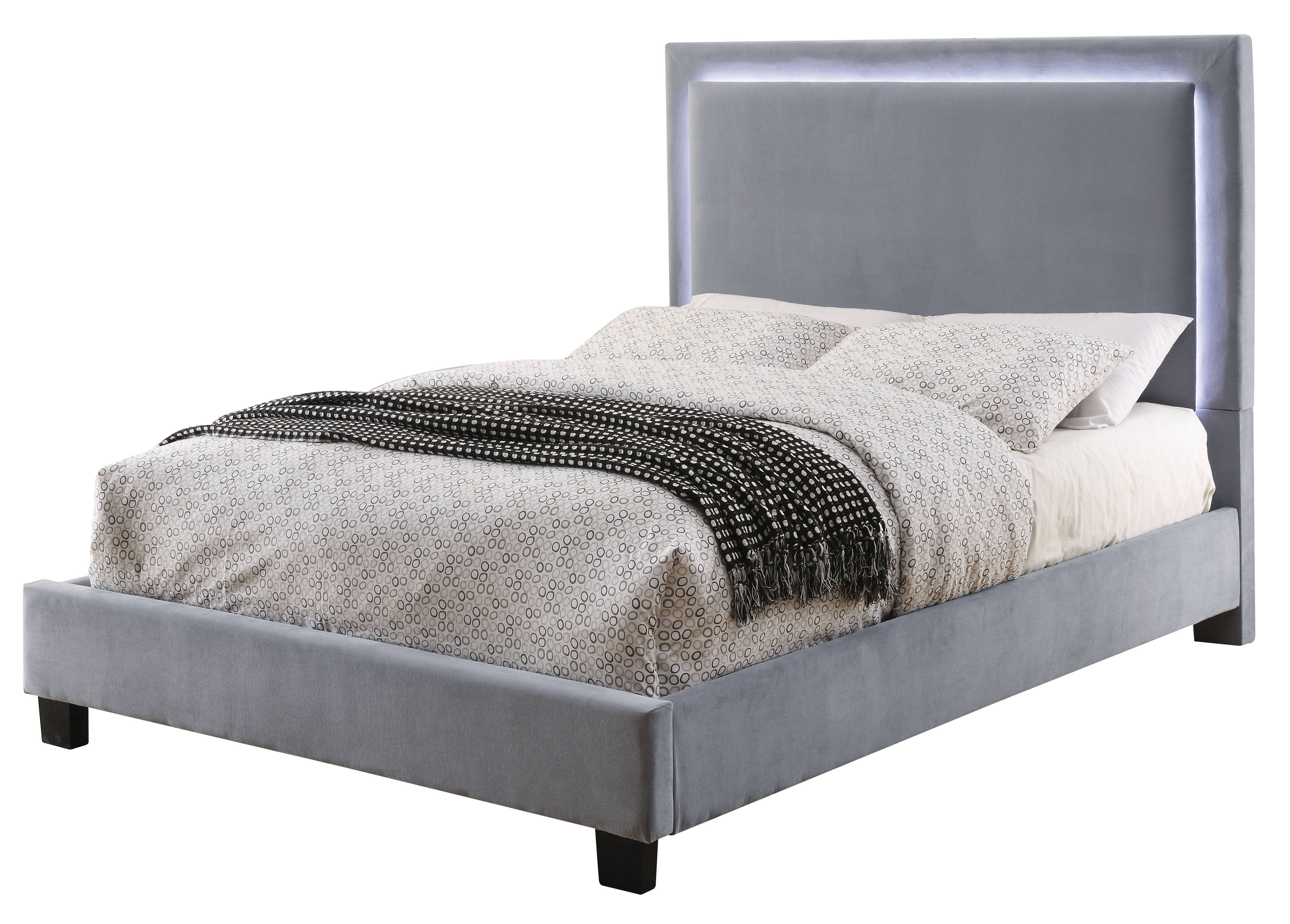 Drew Contemporary Flannelette Platform Bed