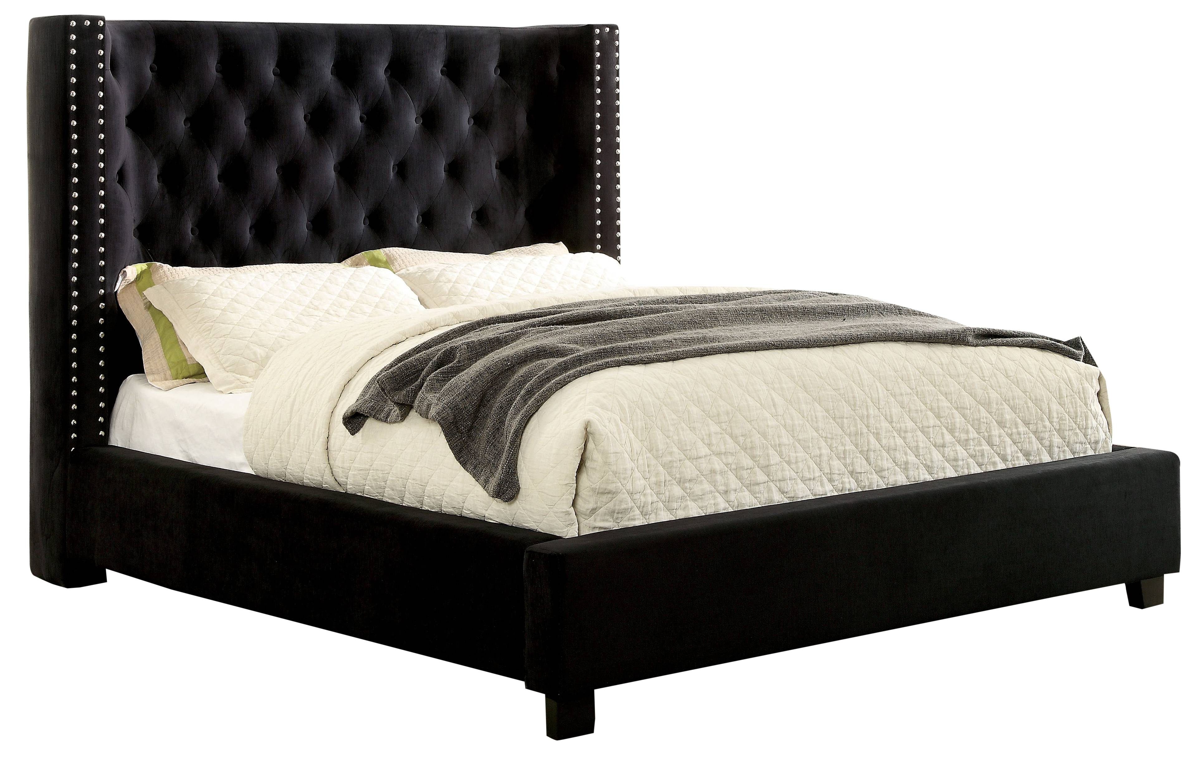 Piklin Transitional Wingback Bed in Black