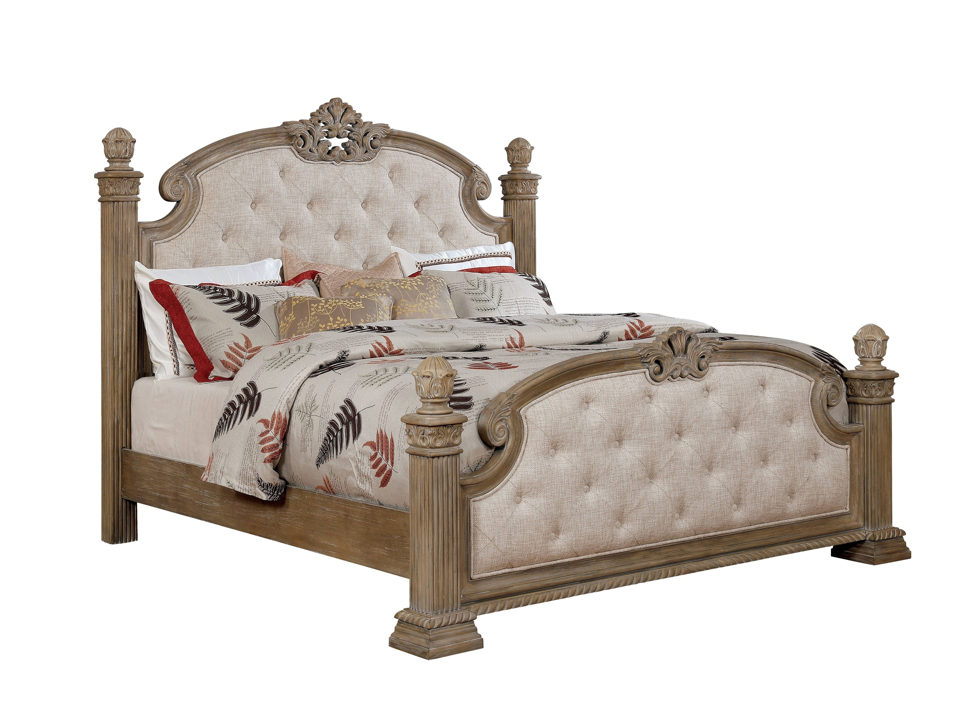 Ithel Traditional Button Tufted Bed