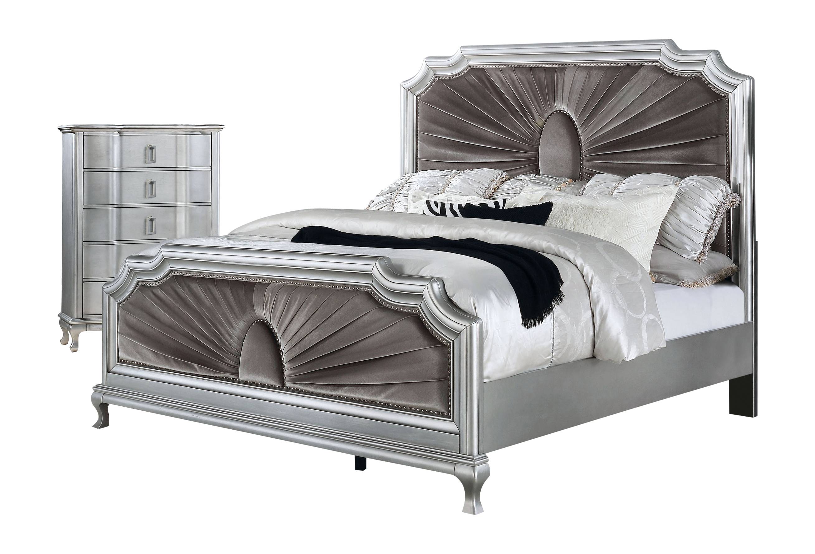 Nofia Transitional Solid Wood Panel Bed