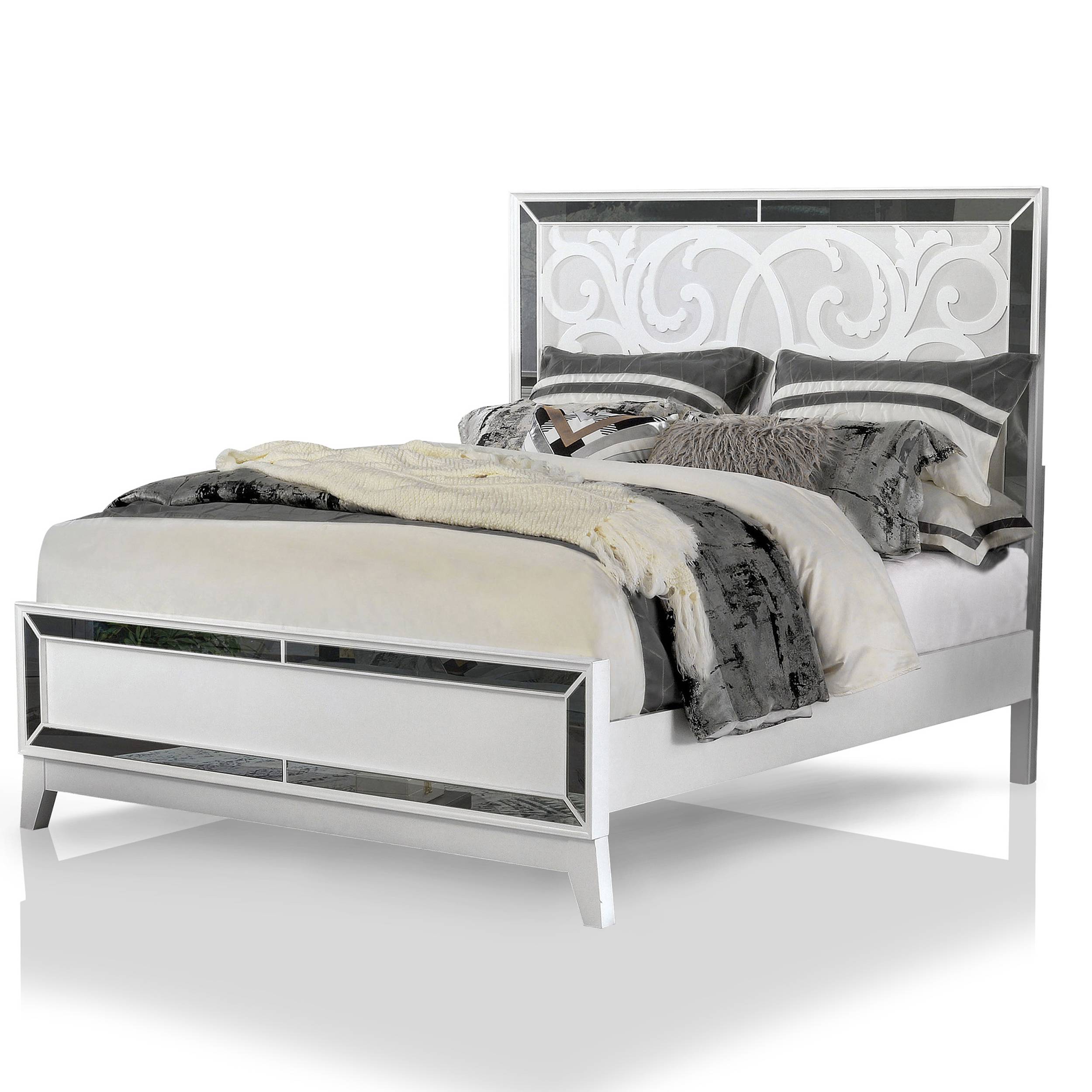 Kristia Transitional Mirrored Panel Bed