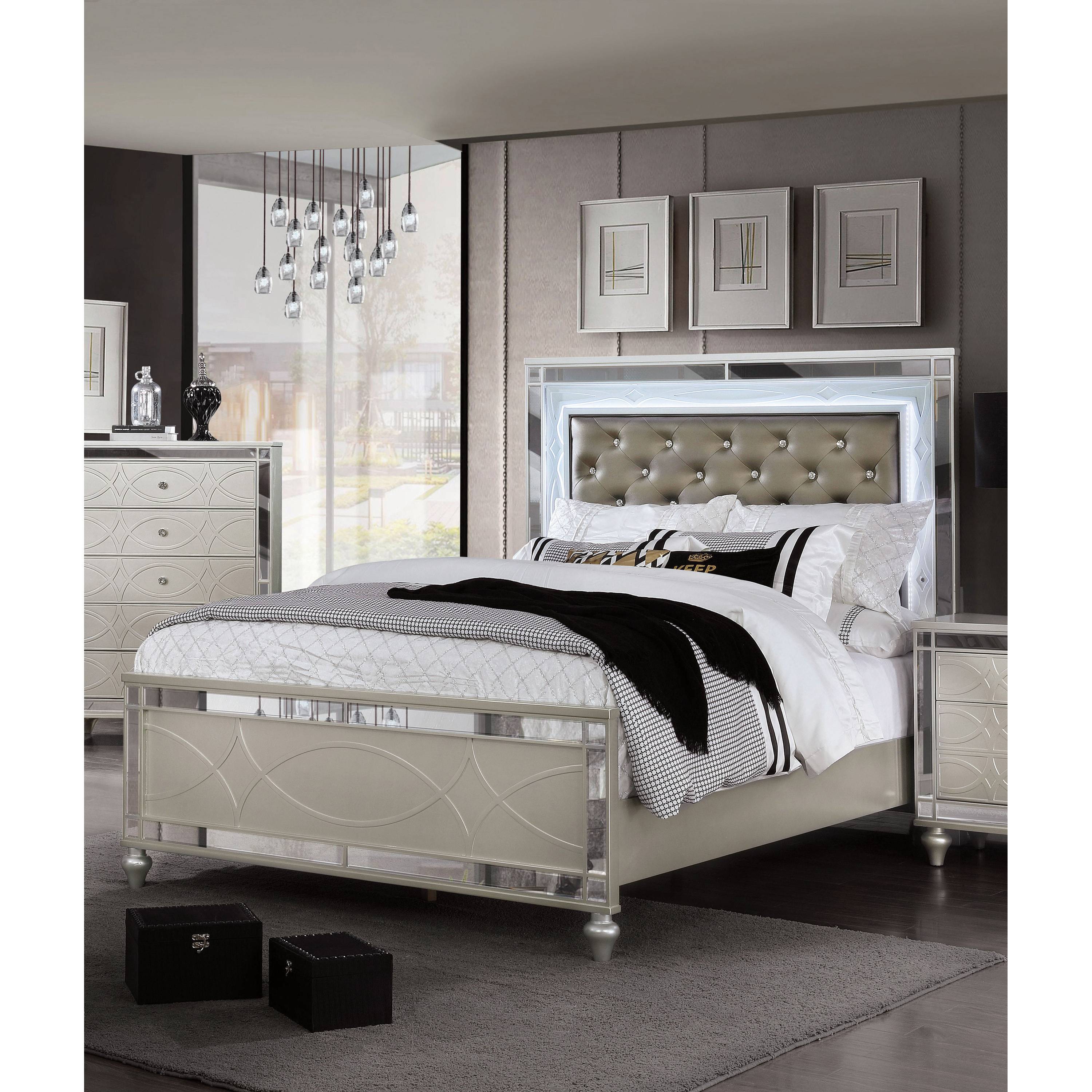 Nifta Transitional Button Tufted Panel Bed