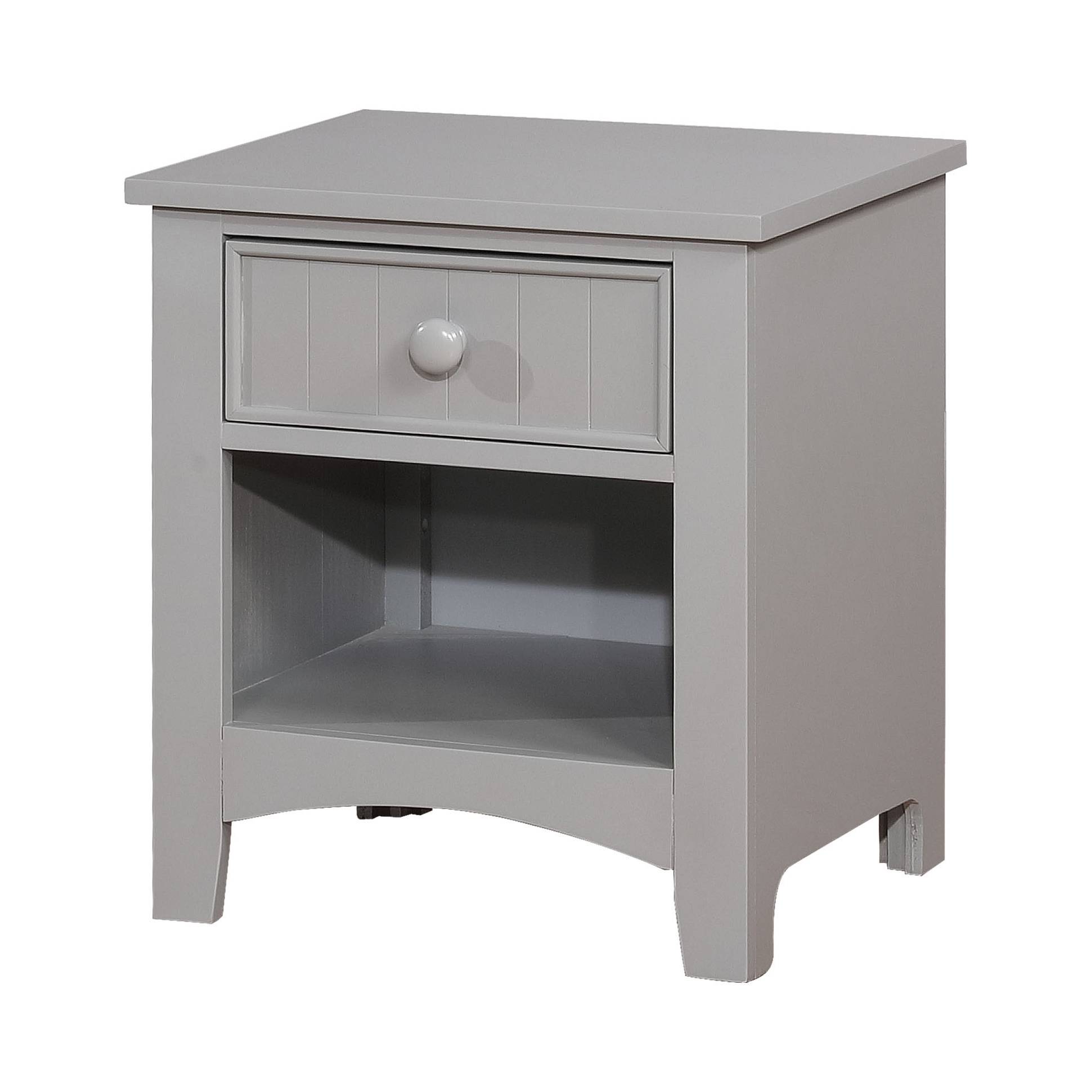 Tammy Transitional Open Storage Nightstand in Gray