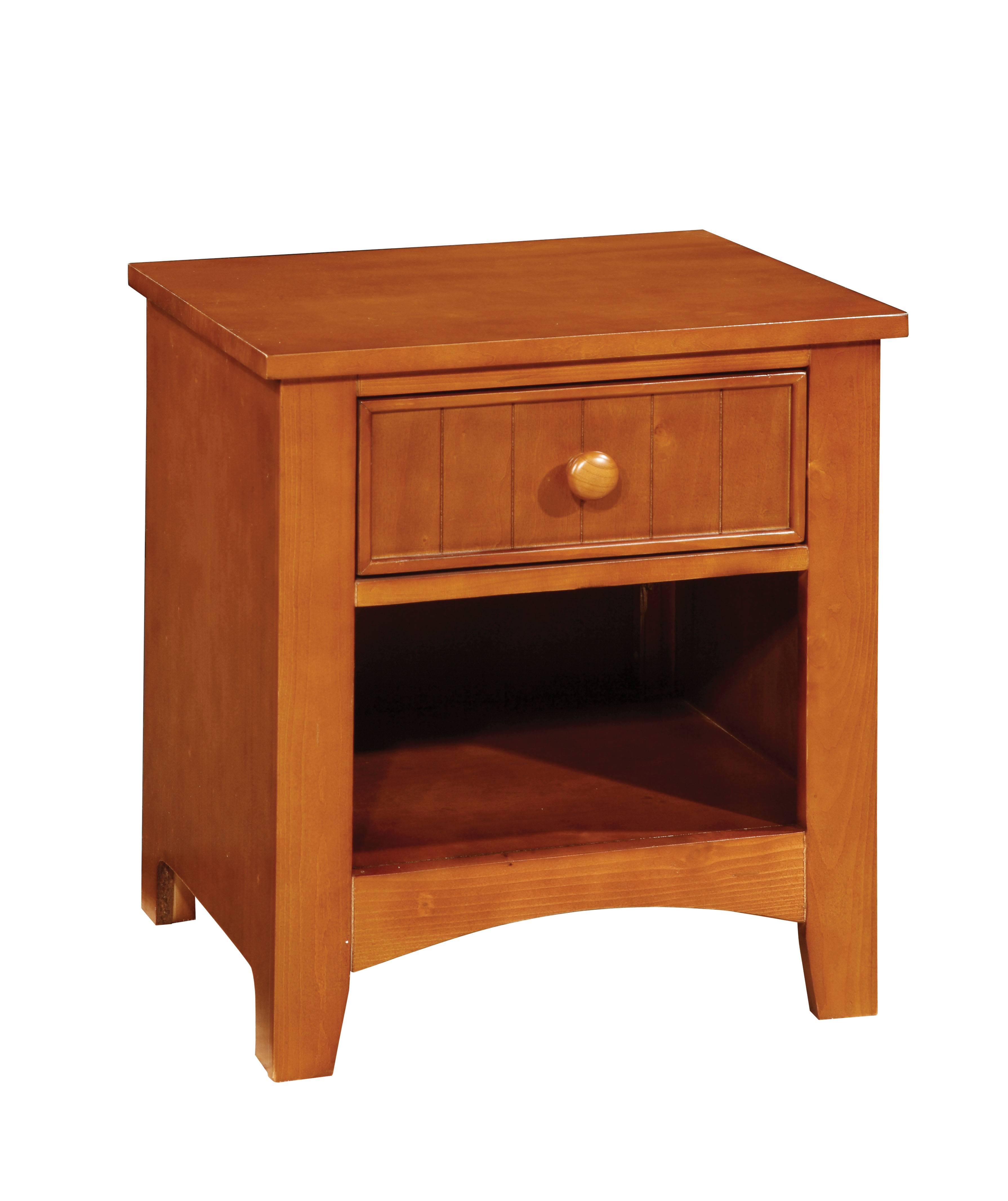 Tammy Transitional Open Storage Nightstand in Oak
