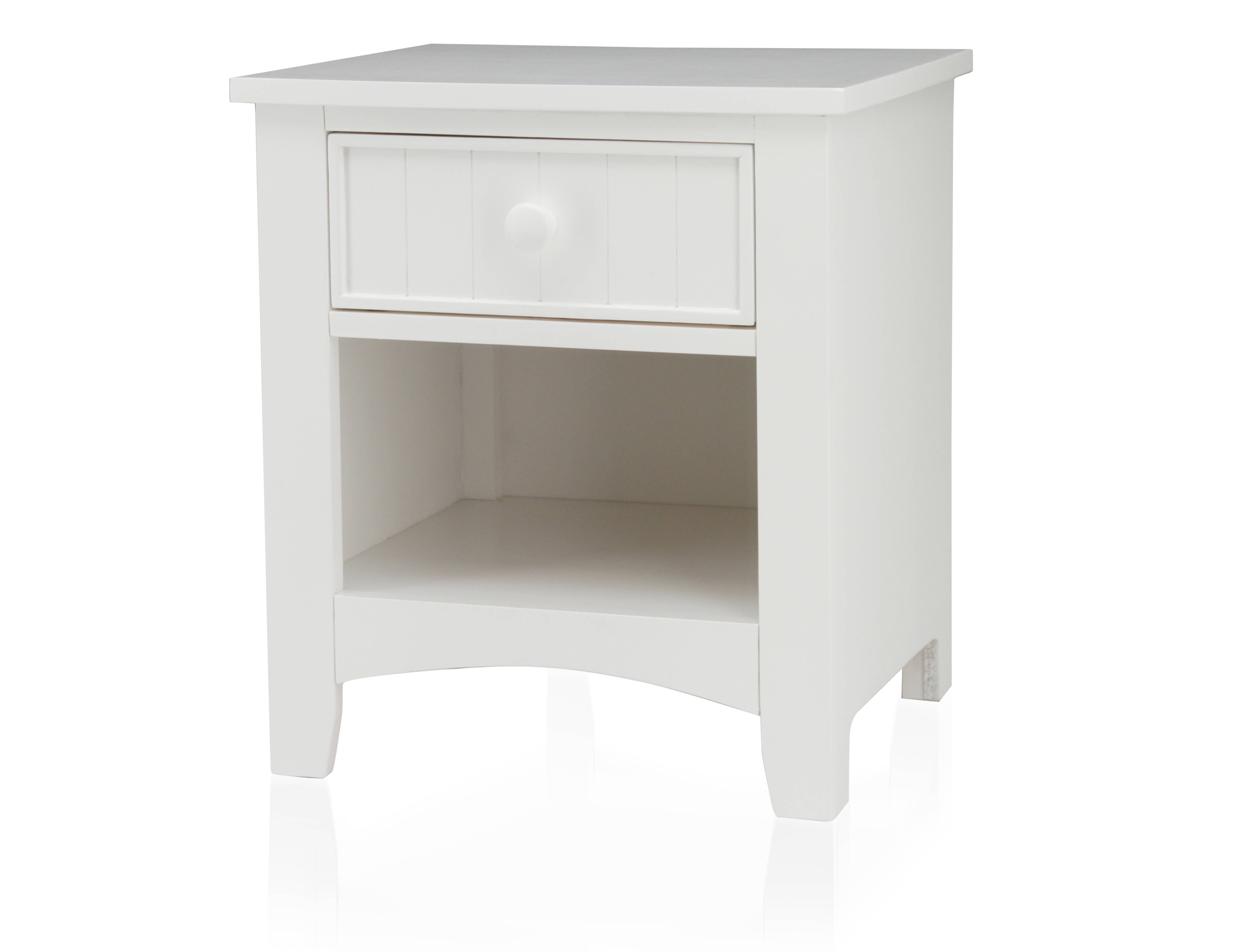 Tammy Transitional Open Storage Nightstand in White
