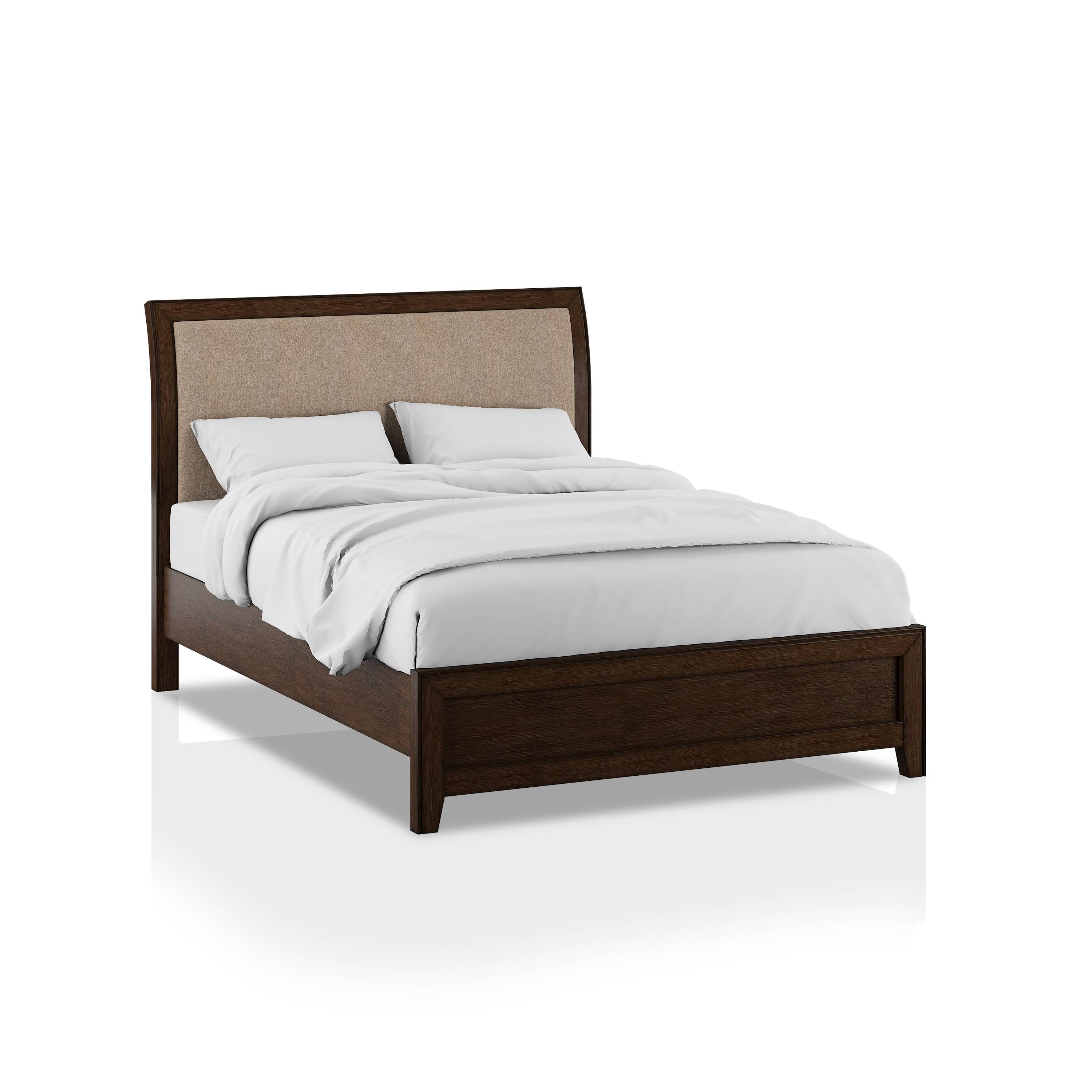 Caribou Upholstered Bed in Walnut