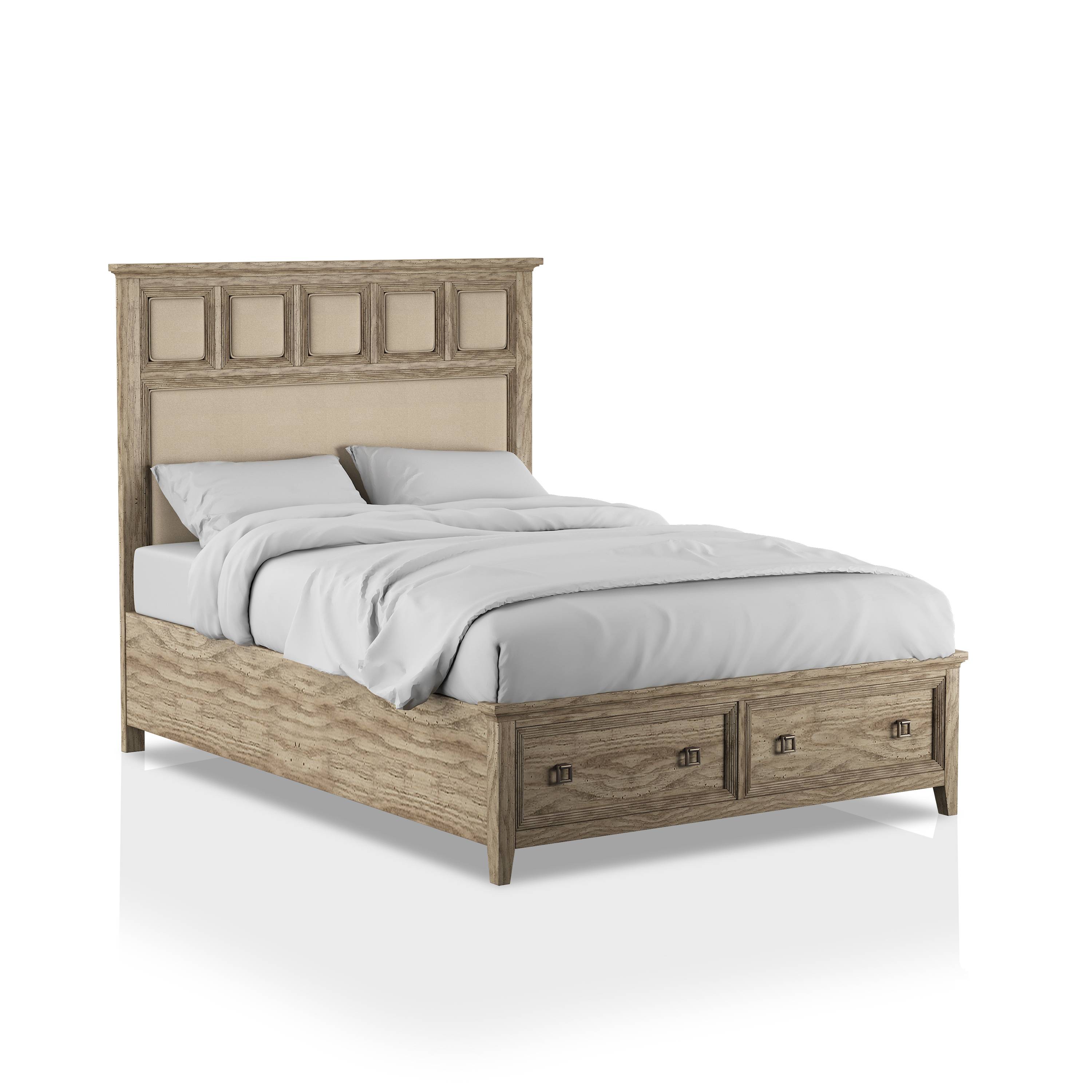 Malone Storage Bed in Natural Tone and Beige