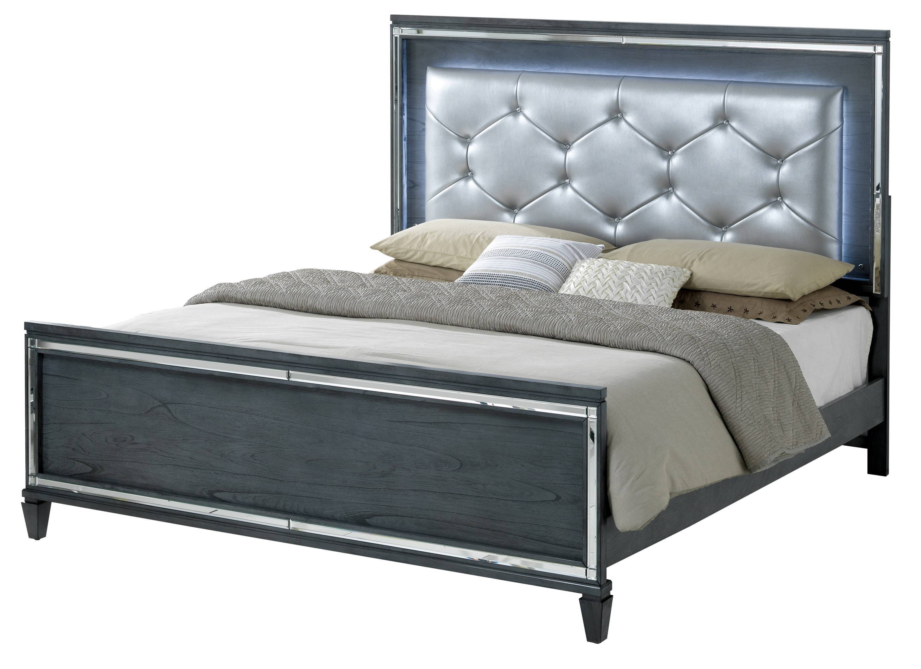 Hariel Contemporary Button Tufted Panel Bed