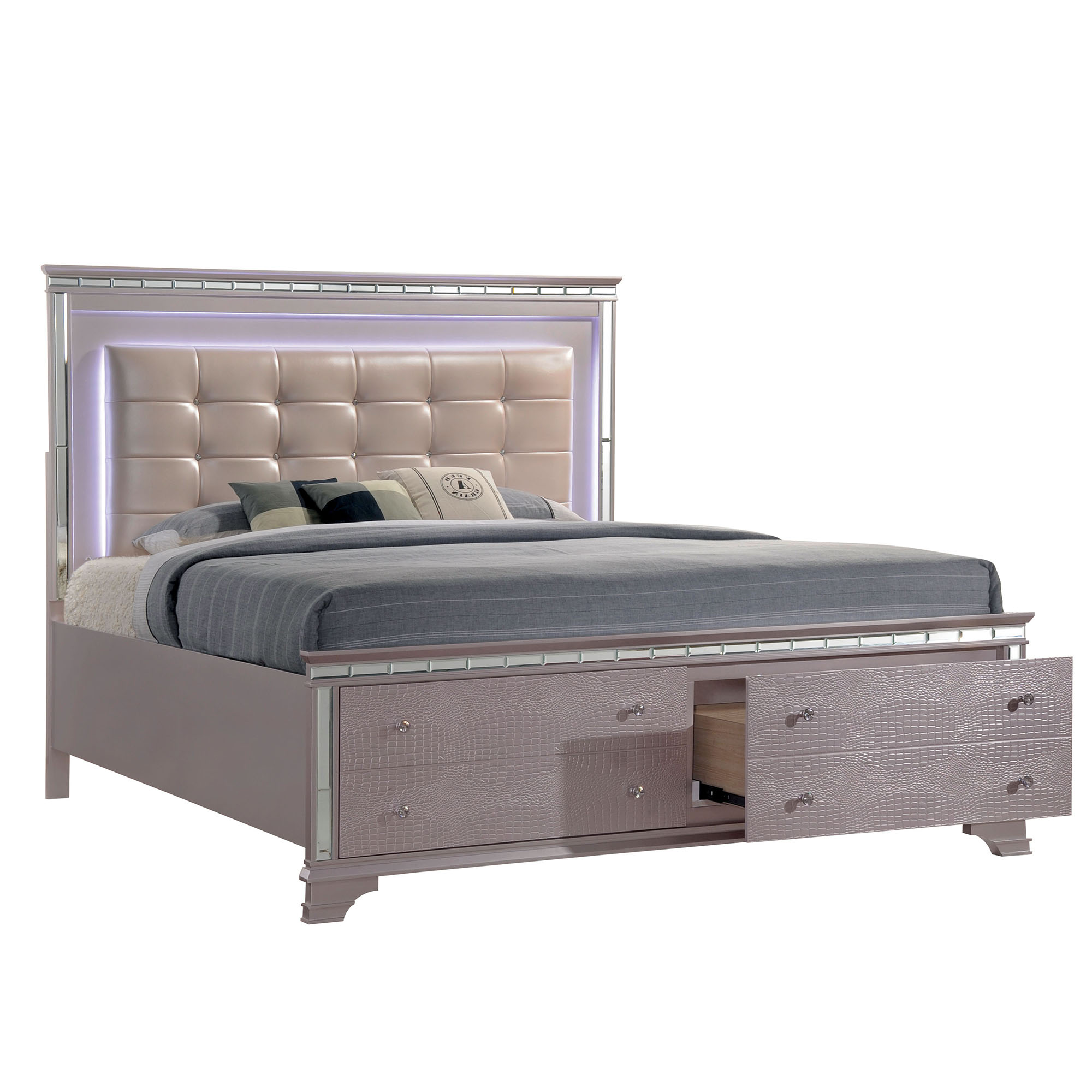 Tunsten Glam LED Storage Bed