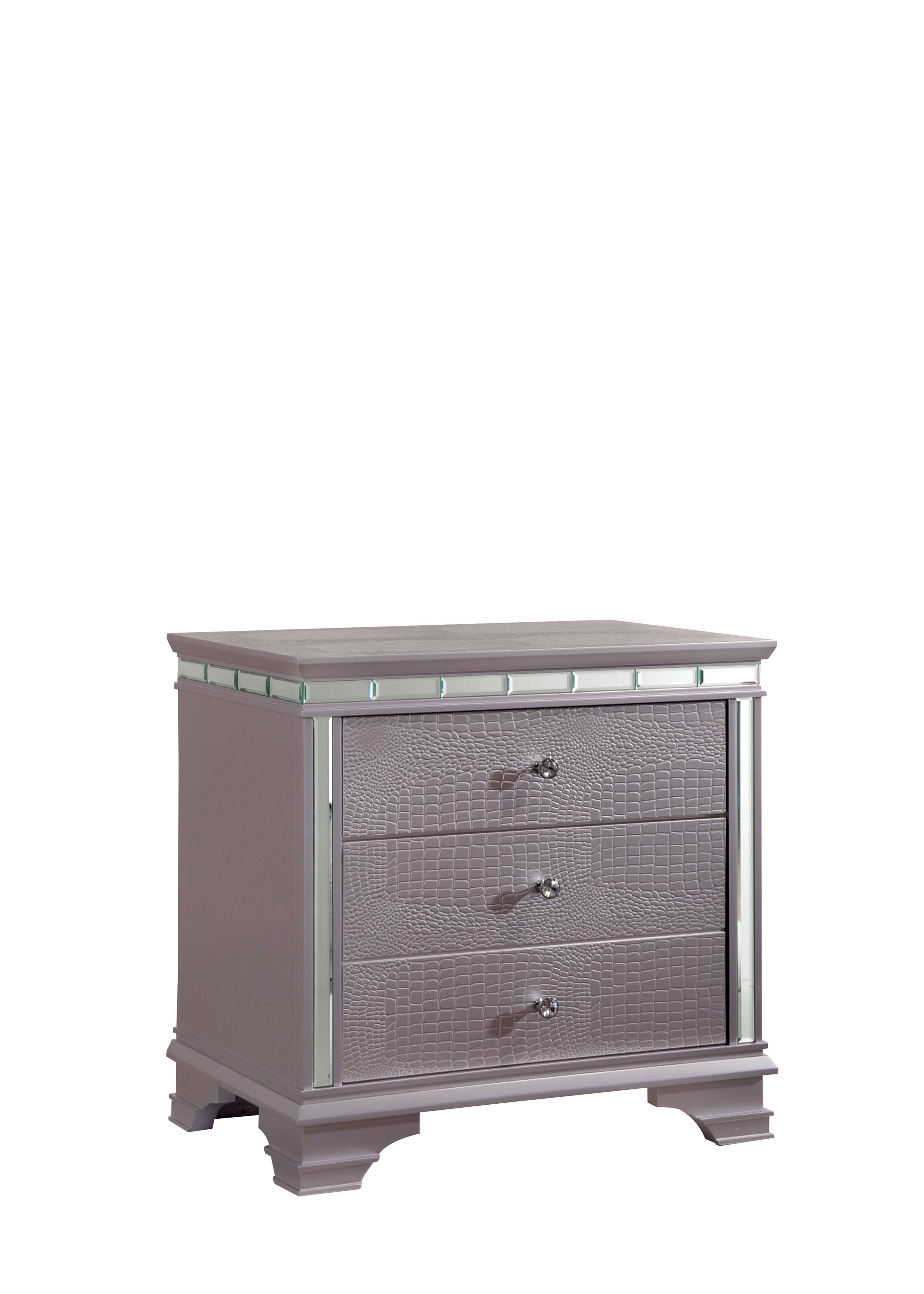 Tunsten Glam 3-Drawer Nightstand