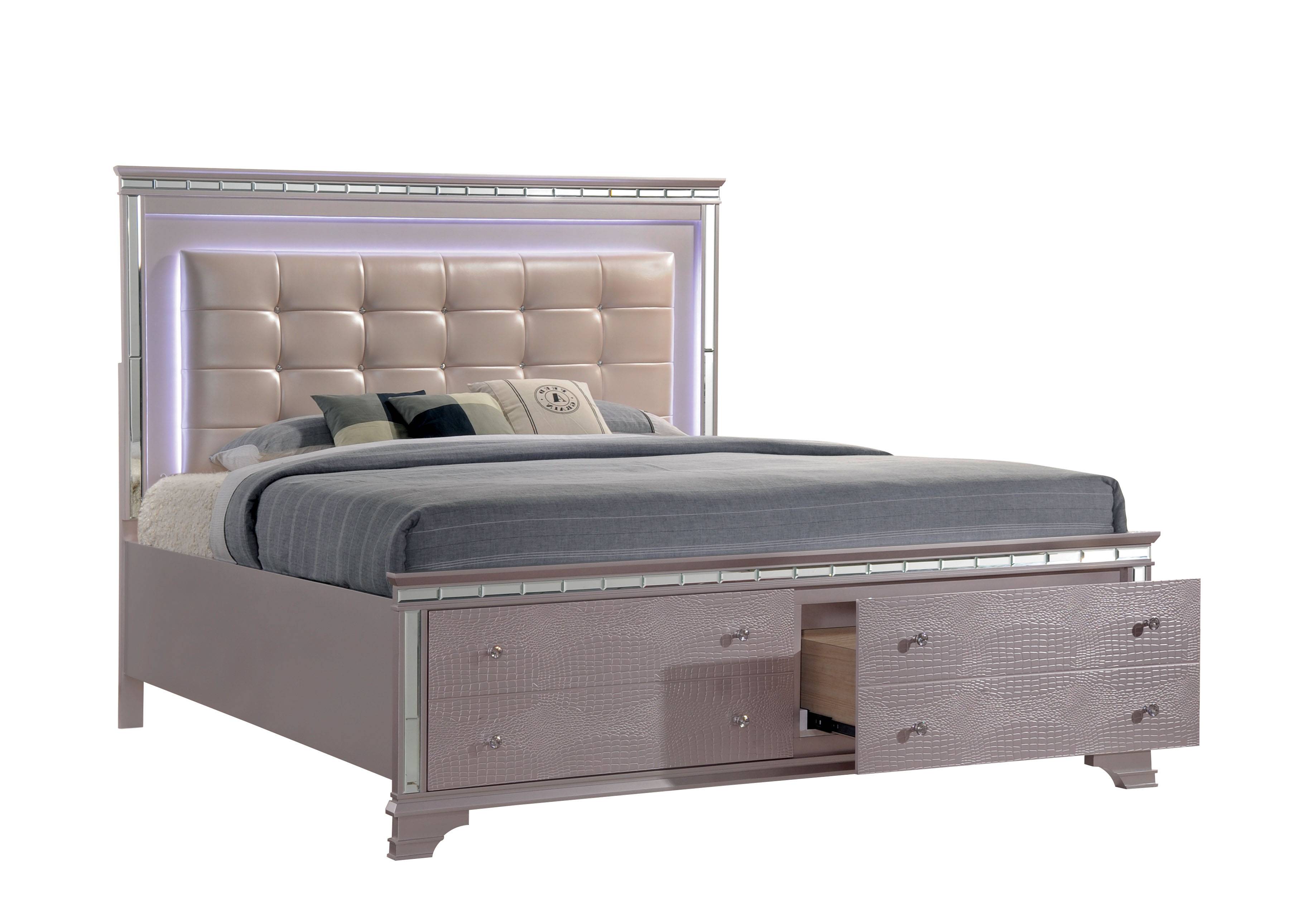 Tunsten Glam LED Storage Bed