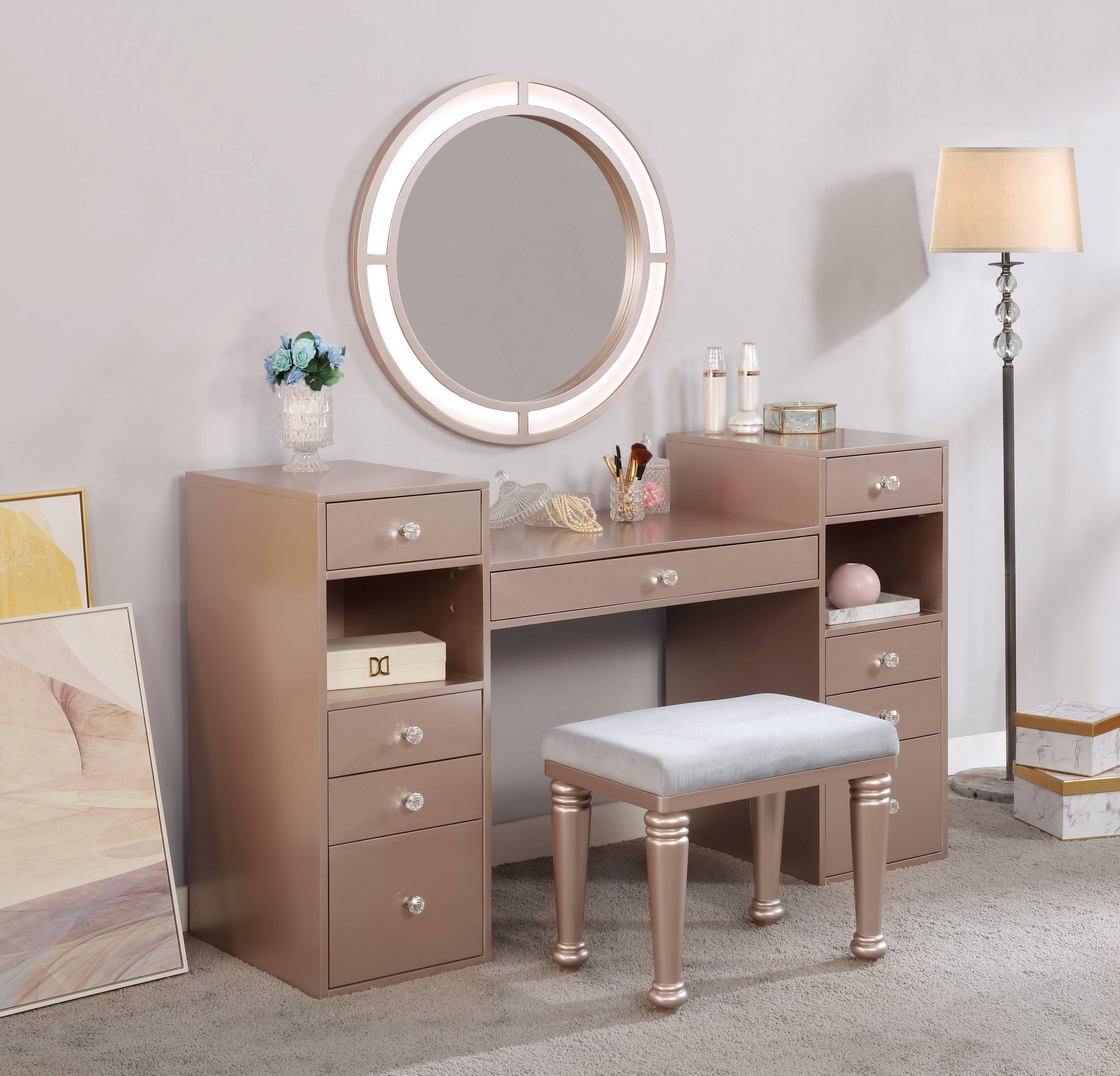 Lacroft 3-Piece Vanity Set in Rose Gold