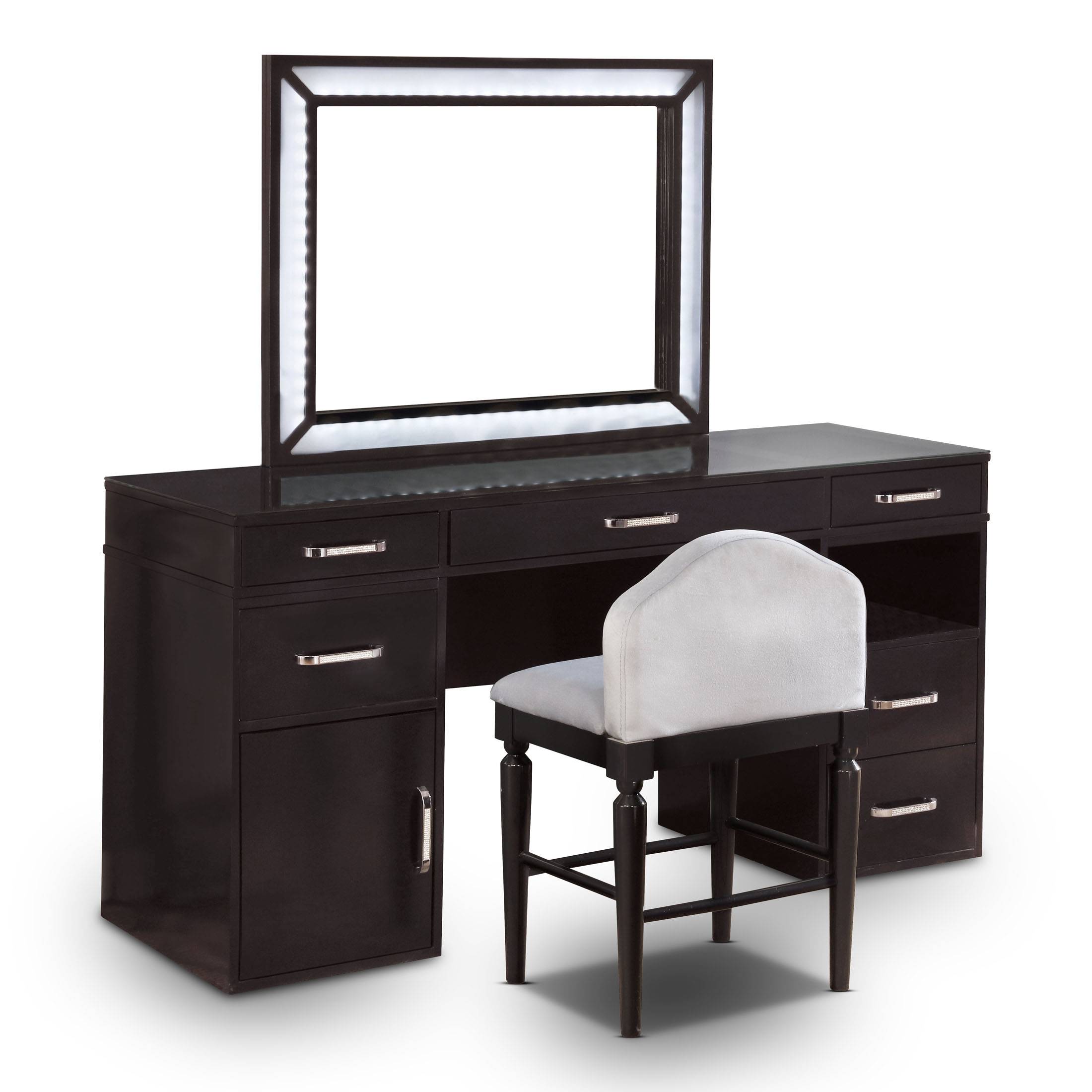 Carzen 3-Piece Vanity Set in Dark Gray