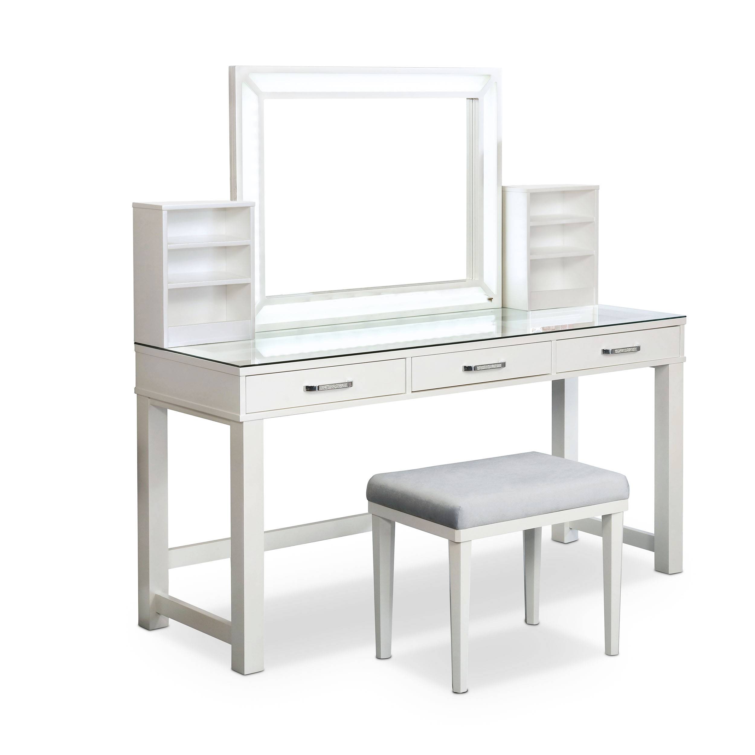 Wreston 3-Piece Vanity Set in Glossy White